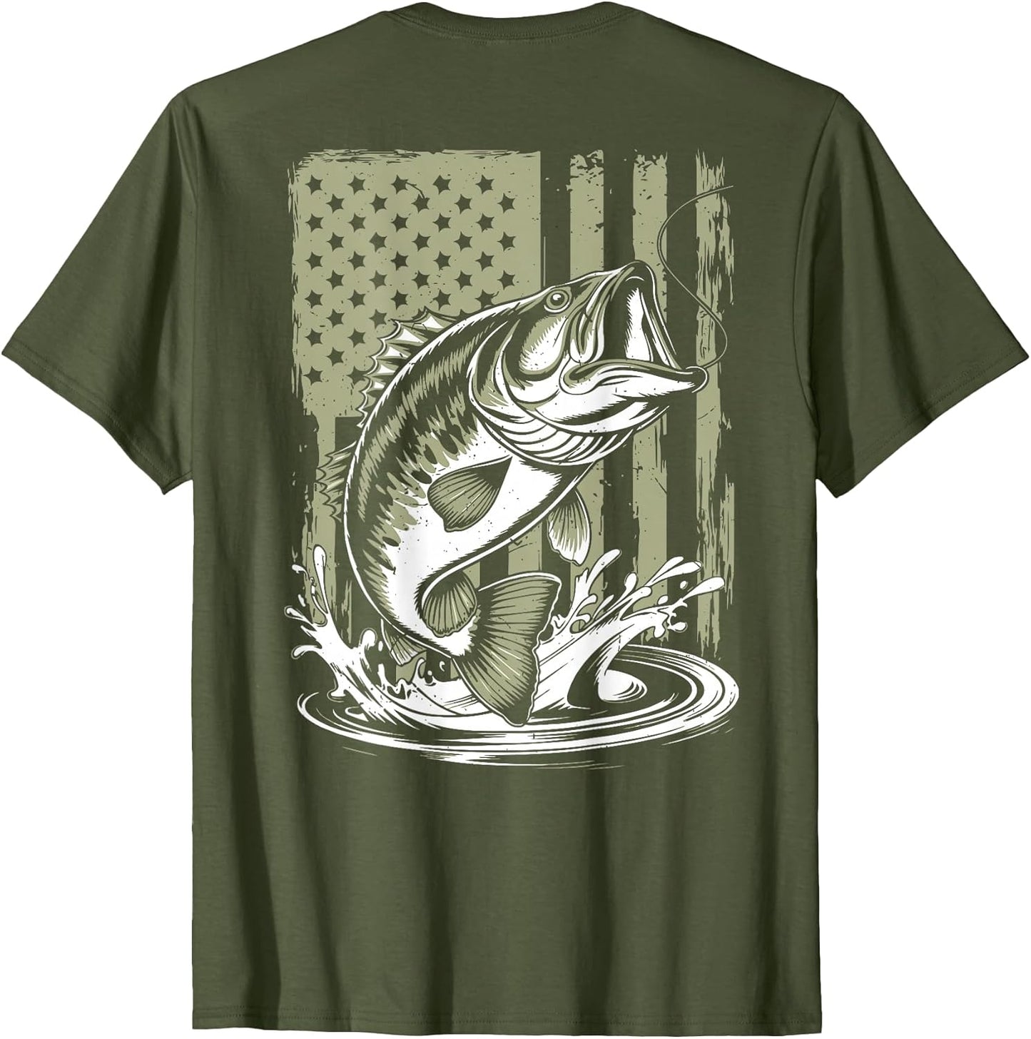 Men's Fishing Camouflage Bass Fish American Camo