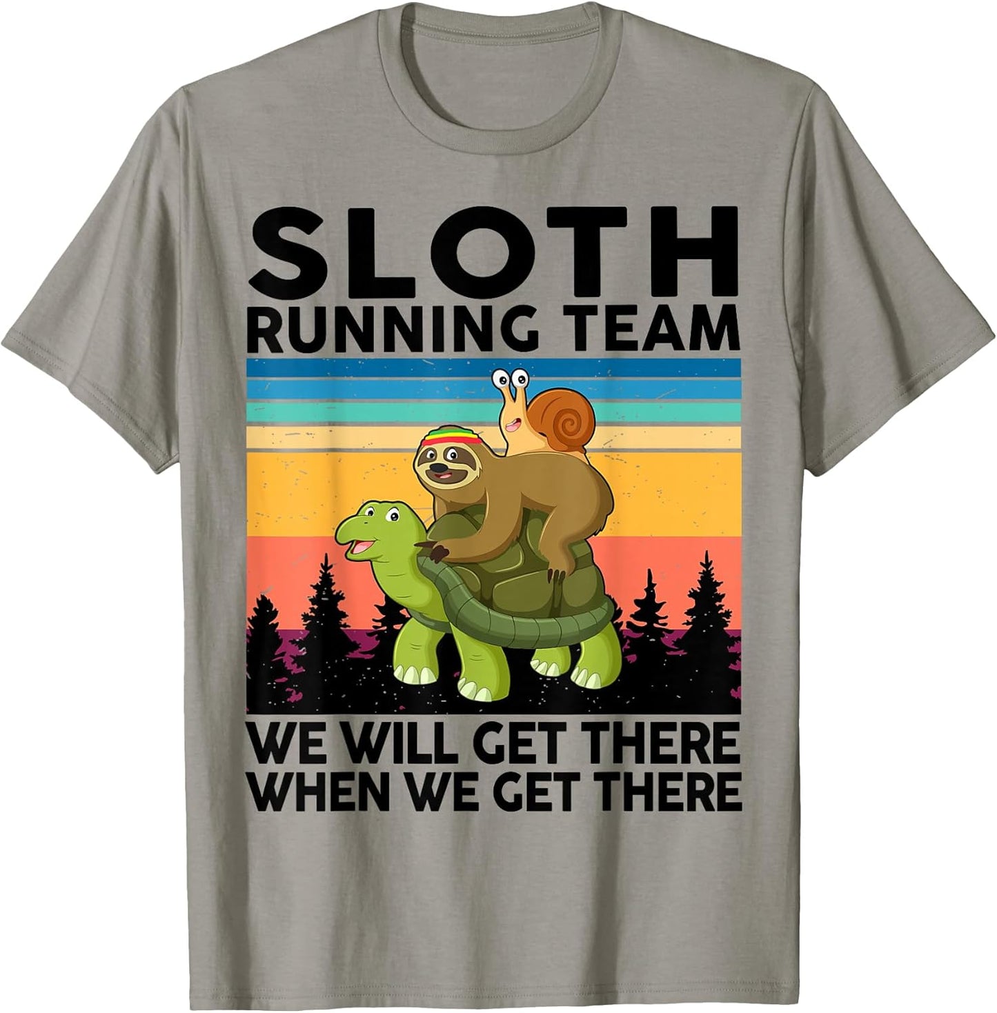 Funny Running-Shirt Sloth Running Team Women Men