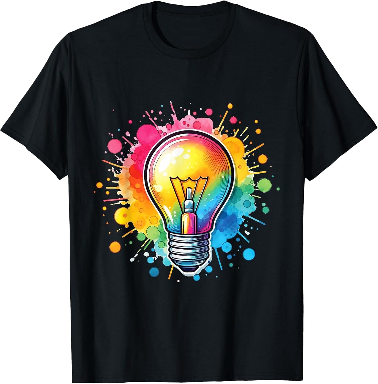 Vibrant Colorful Lightbulb Shirt & Gift Ideas