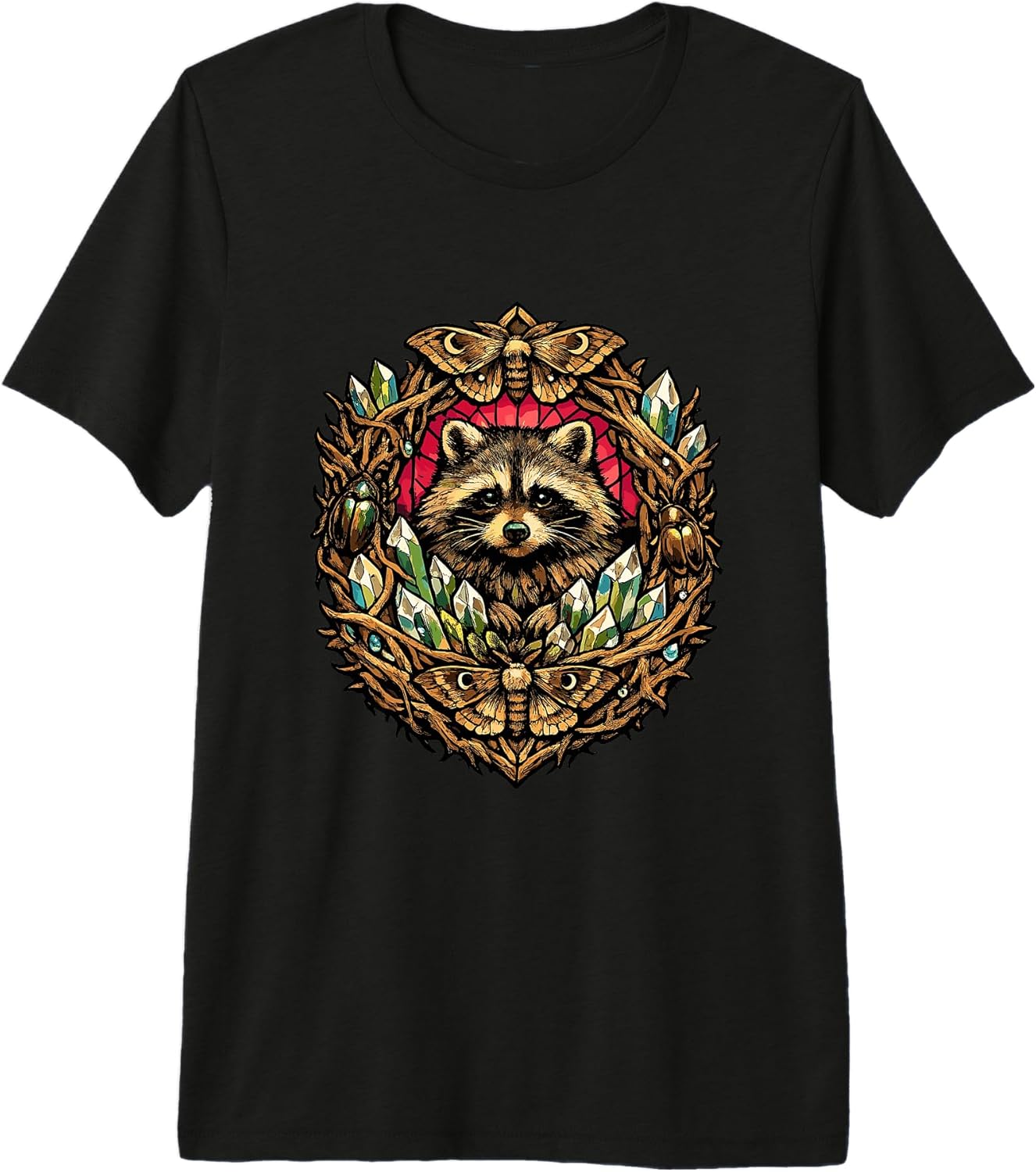 Mystical Forest Raccoon Crystal Moth