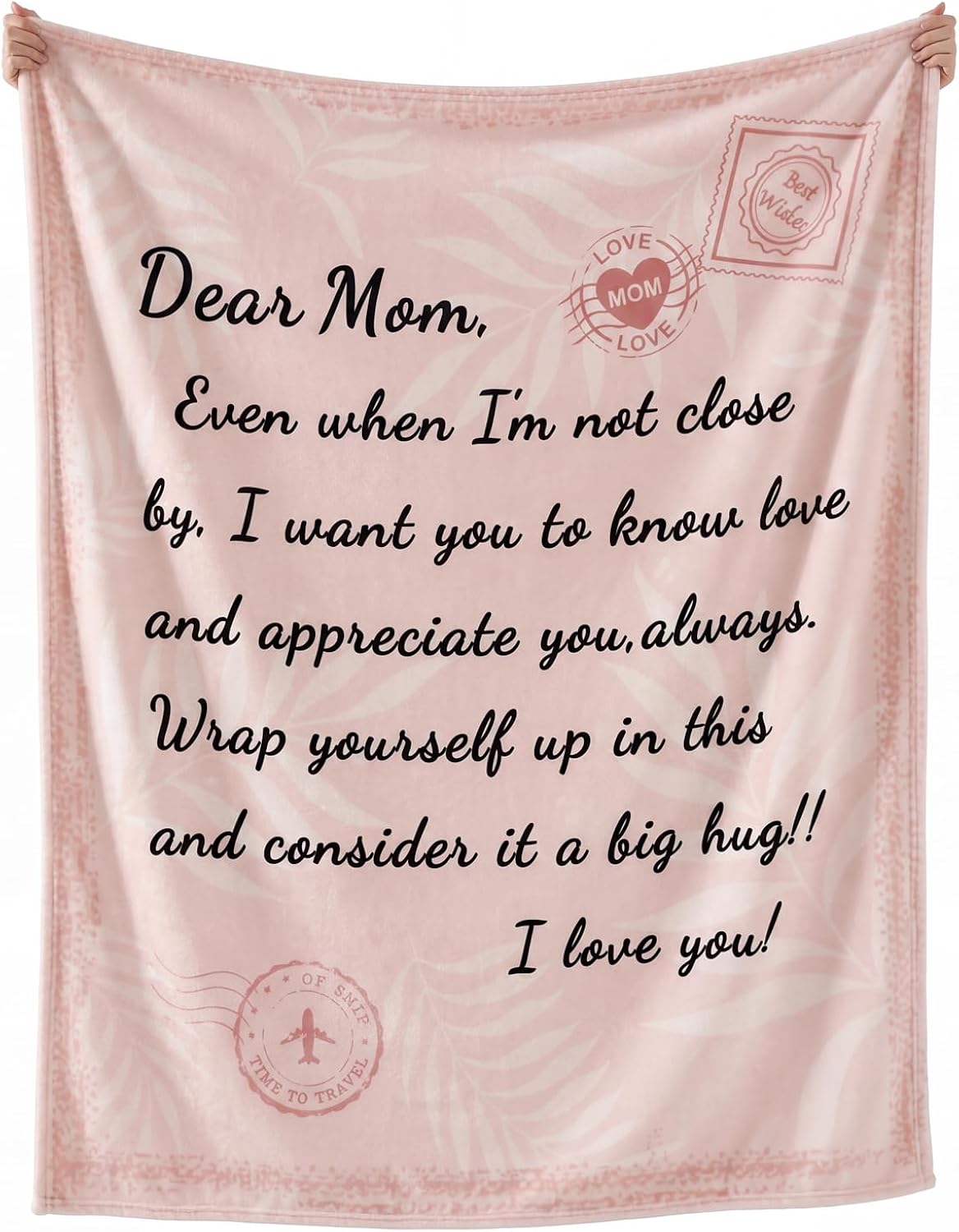 Geniospin Throw Blanket for Mom Birthday Gifts from Daughter Son, Dear Mom Blanket for Women's Day, Super Soft Flannel Throw Blanket for Couch Bed Sofa, Warm and Cozy