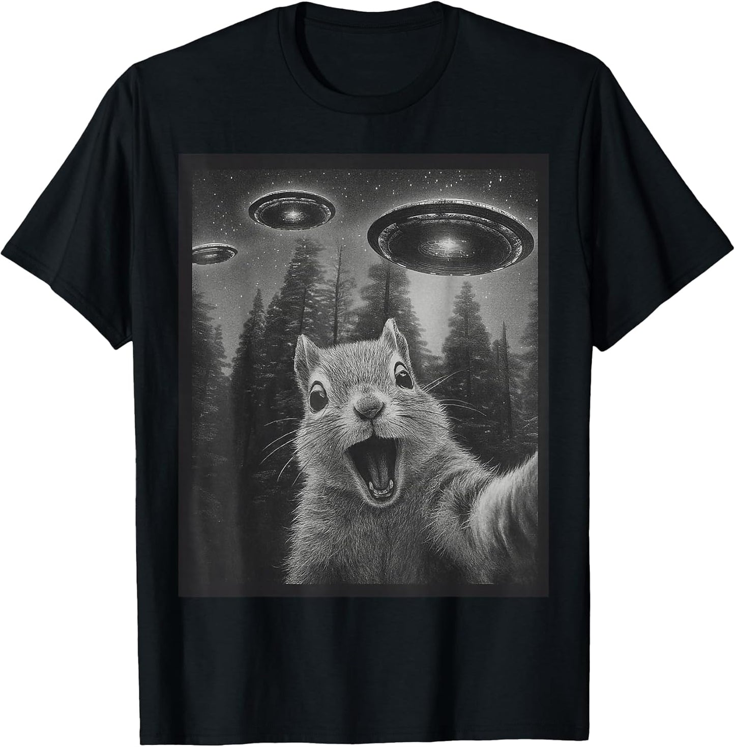 Squirrel Selfie Alien UFO Apparel Graphic Tees