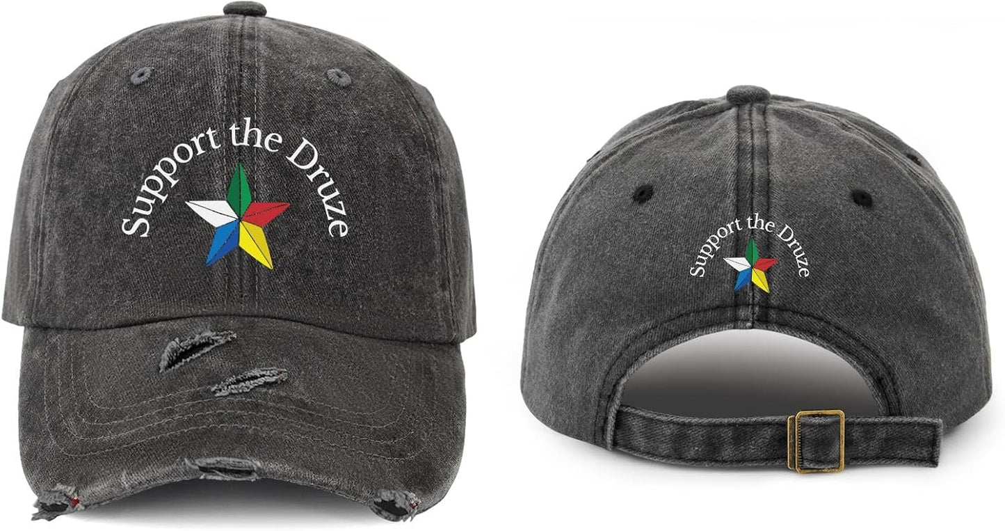 Made in USA Support The Druze Mens Hat Cotton Washed Baseball Caps Adjustable Hat Custom Gifts for Girlfriends