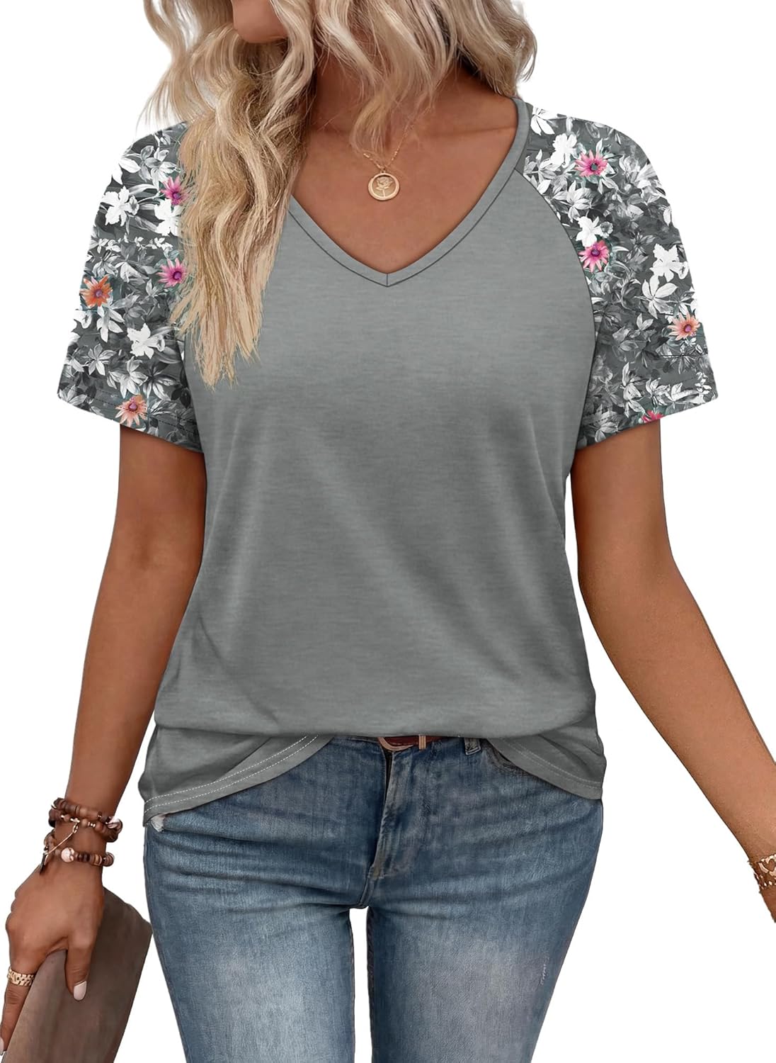Summer Tops Short Sleeve Boho Shirts Raglan Spring Outfits Fashion Clothing Resort Wear for Women 2026