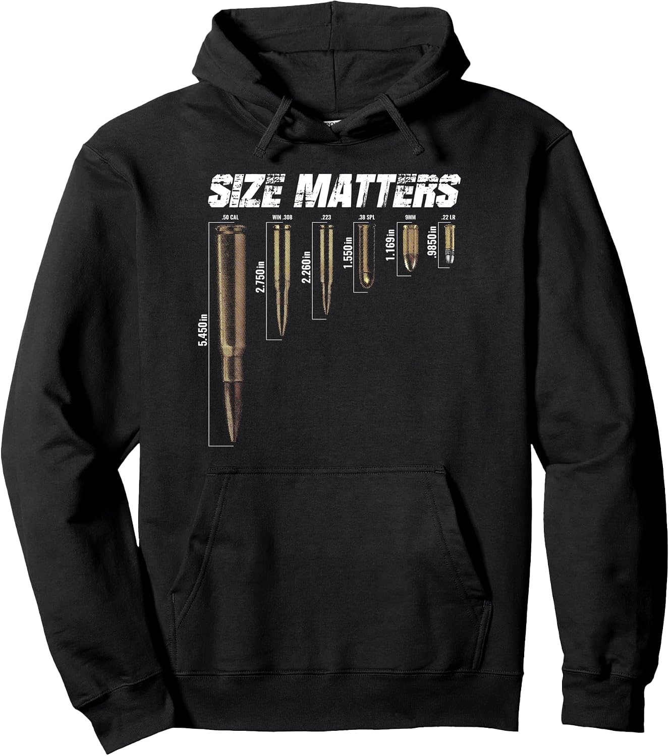 Funny Size Matter Bullet Measure Up Tee Shirt