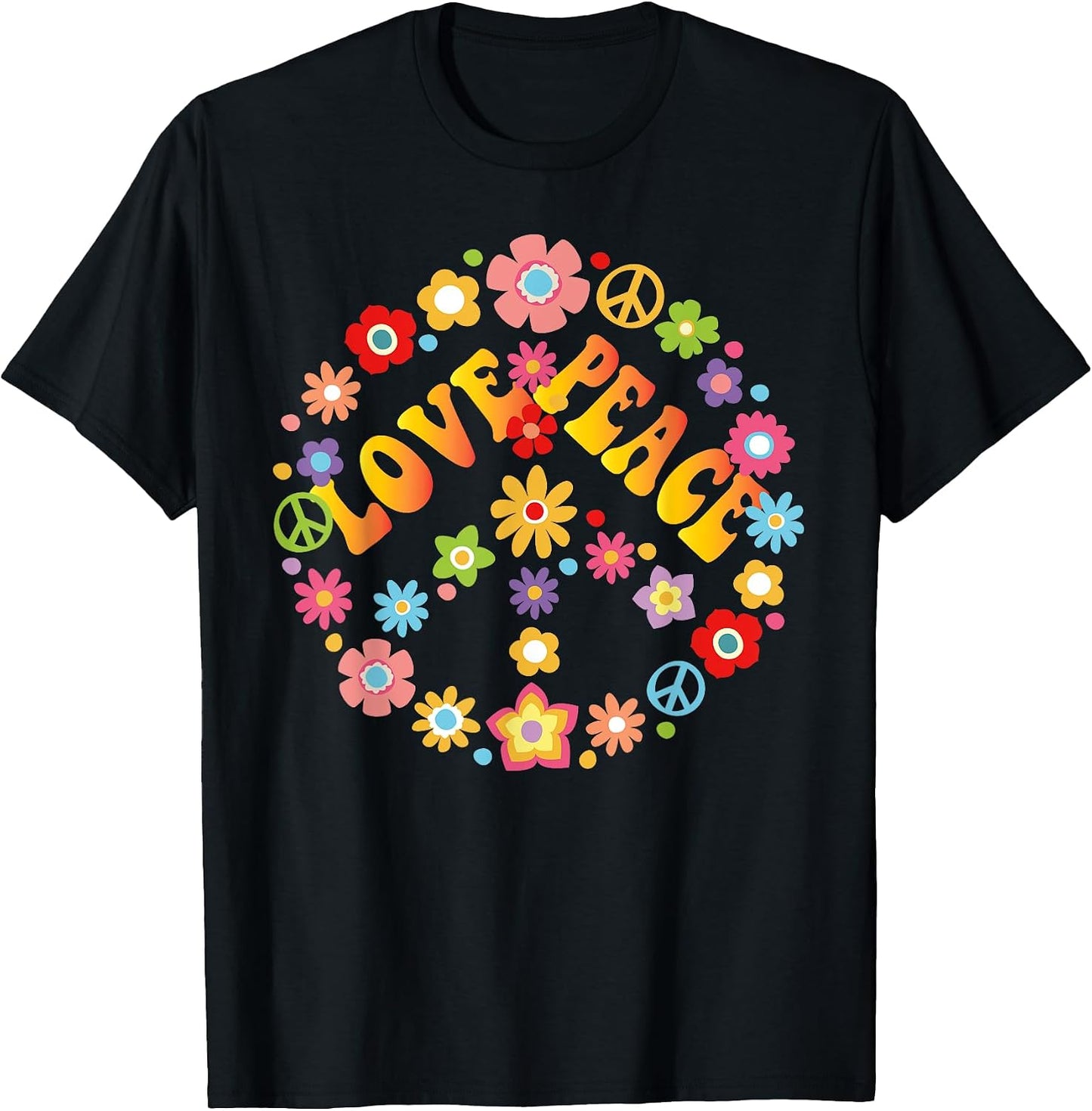 Tie Dye Peace Sign Hippie Love Novelty Shirt Gifts