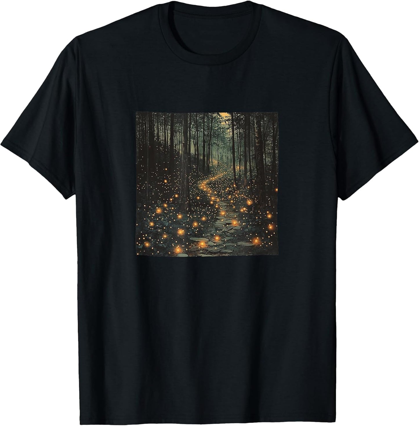 Forest With Fireflies Vintage Landscape Merch