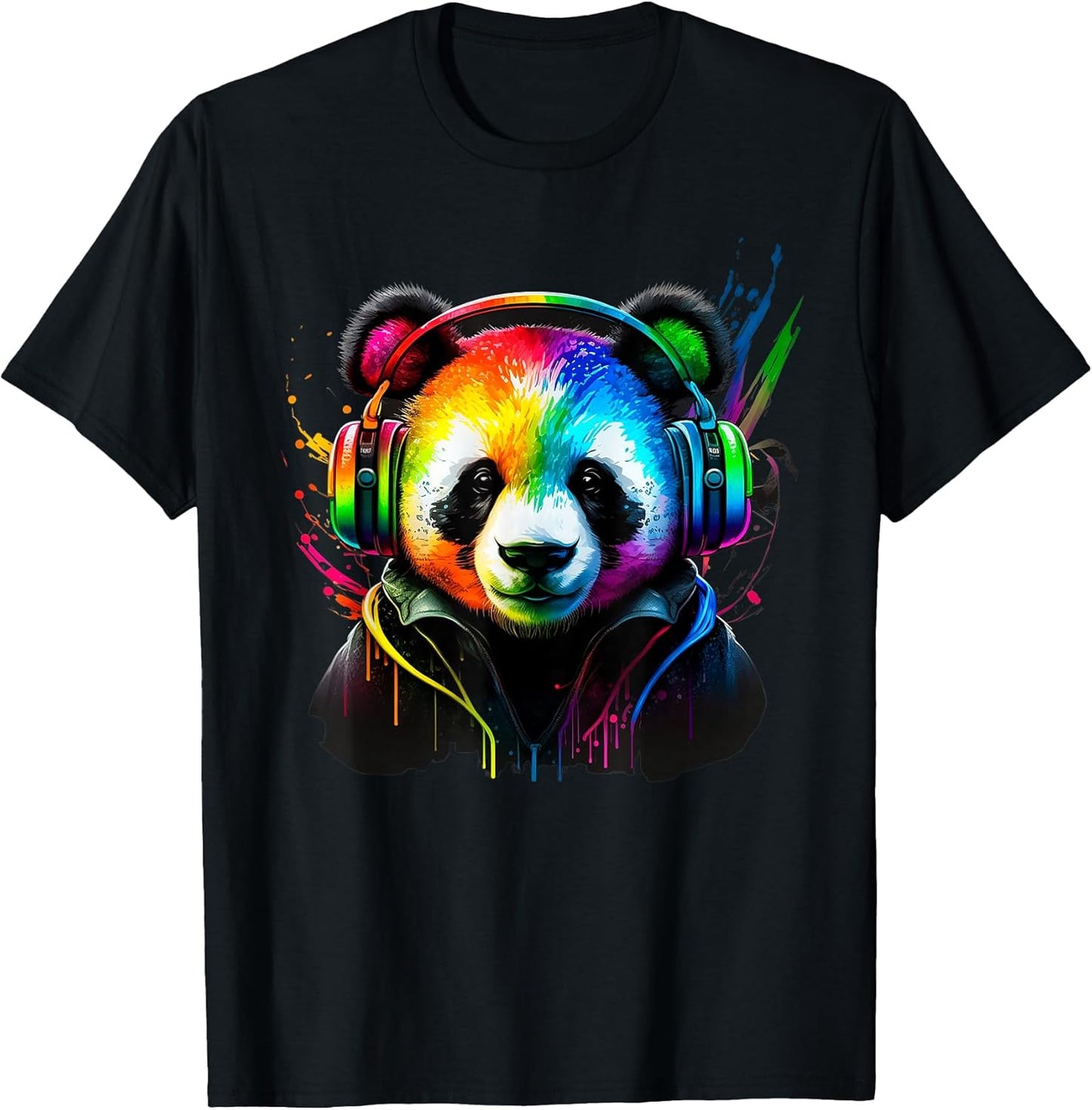 Rainbow DJ Panda Headphones Music Co