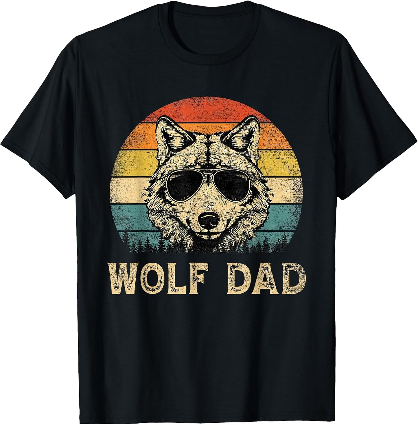 Wolf Dad Vintage Retro Fathers Day Funny Gift
