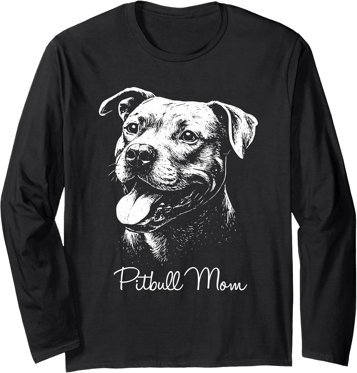 Pitbull Mom Grunge Vintage Dog Lover Design Long Sleeve T-Shirt