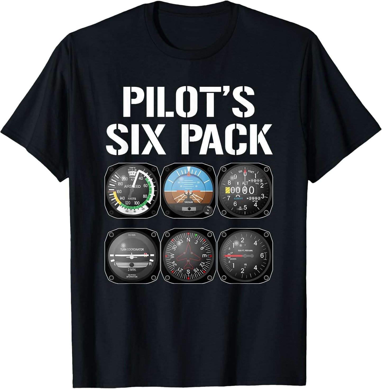 Pilot's Six Pack Funny Pilot Apparel