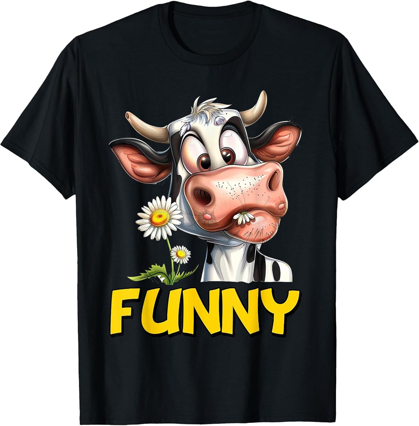 Funny Cow Cattle Flower Bull Gift Cute Farm Smile