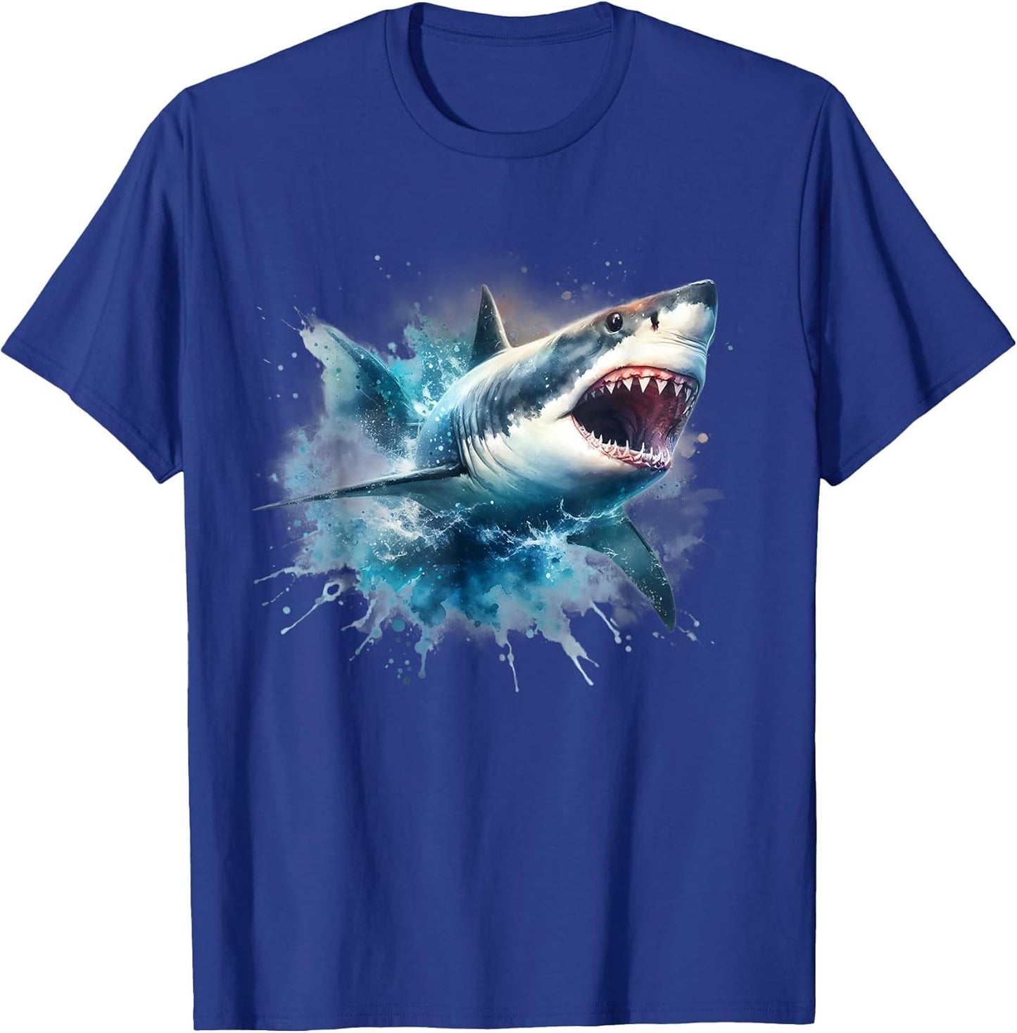 Cool Watercolor Great White Shark Open Jaw