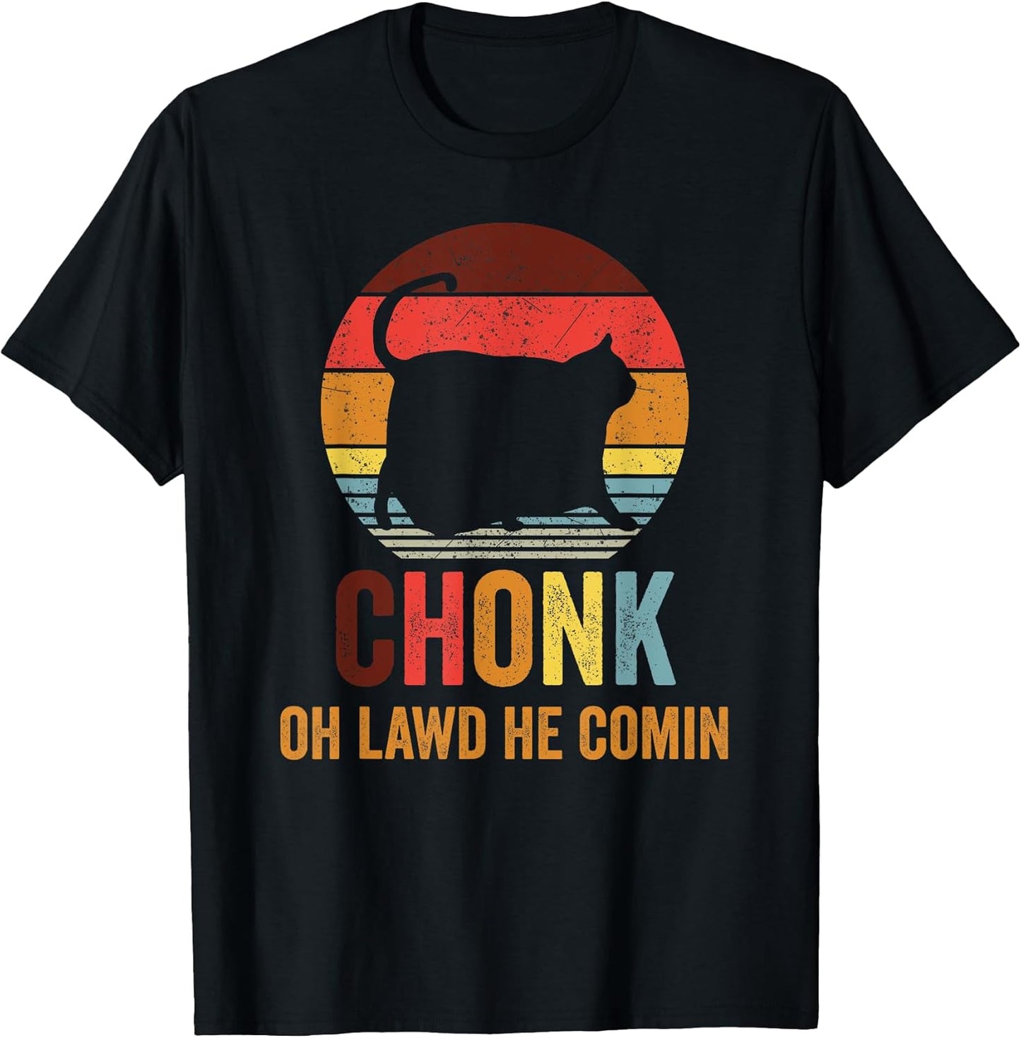 Retro vintage style funny fat cats meme Chonk cat