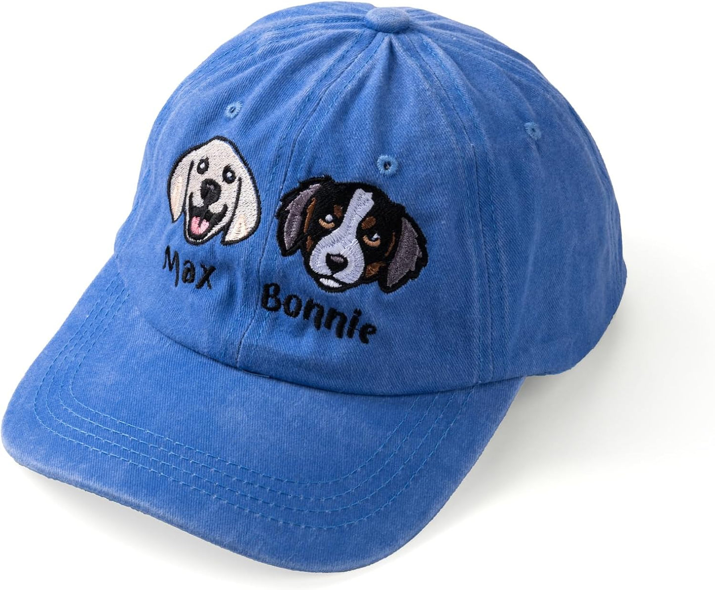 Custom Baseball Cap Embroidered Personalized Name Trucker Hat with Pet Photo Christmas Birthday Gifts for Dog Cat Mom Men Women Adjustable
