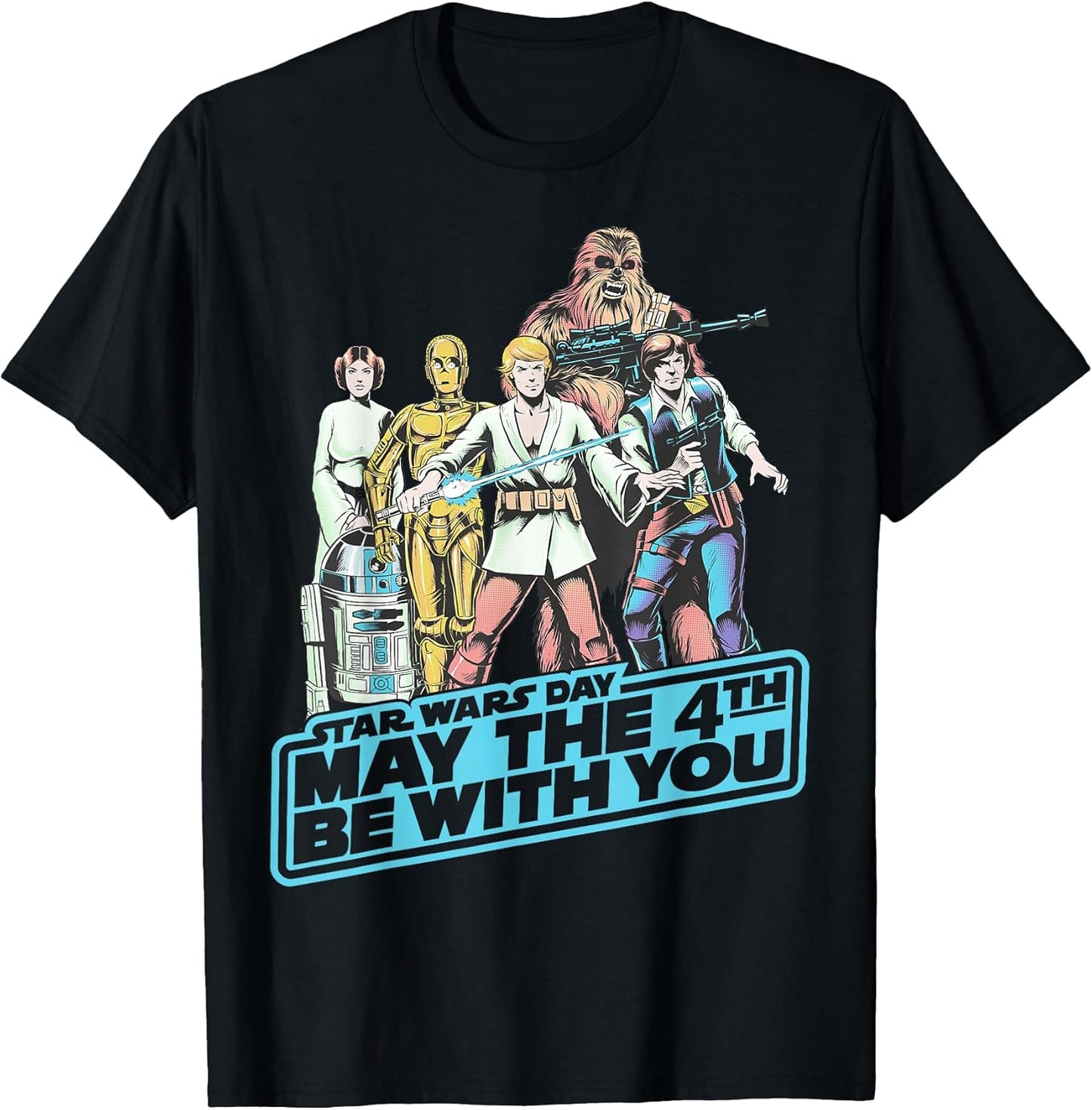 May The Fourth Group Shot Retro Poster T-Shirt