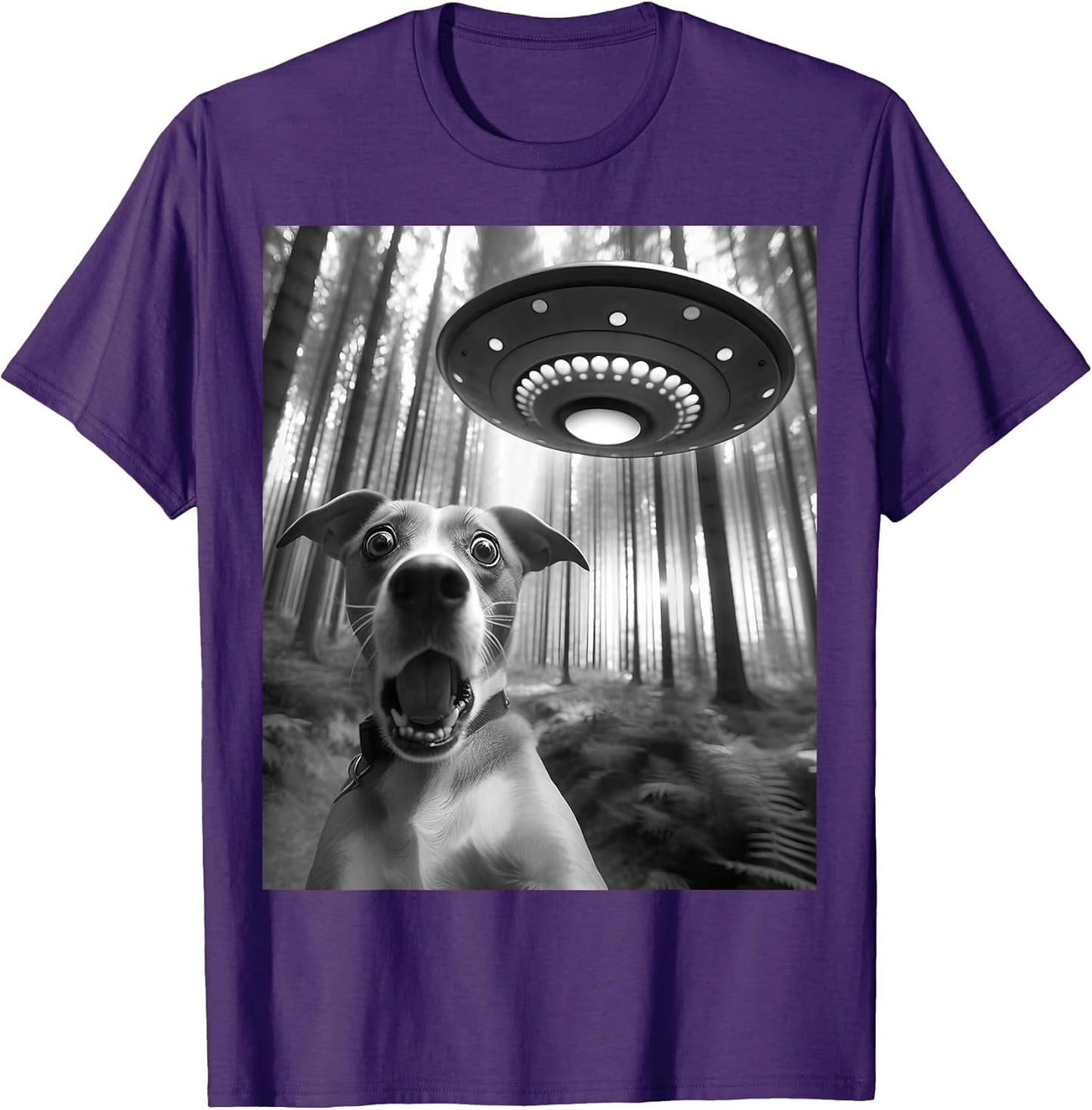 Dog Selfie With Alien UFO Tee