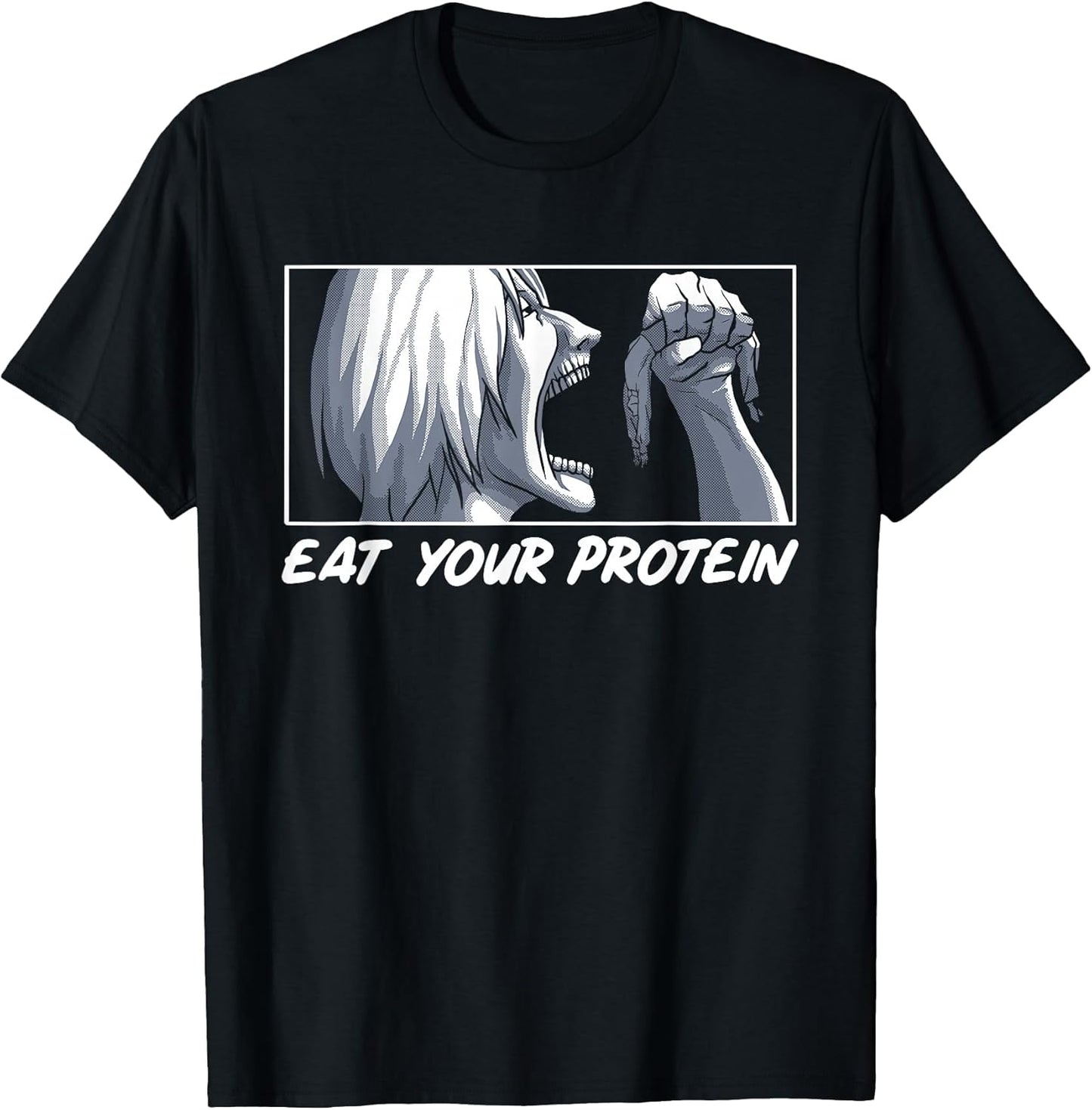 Eat Your Protein Anime Gym Manga Bodybuilding Fitness Anime T-Shirt