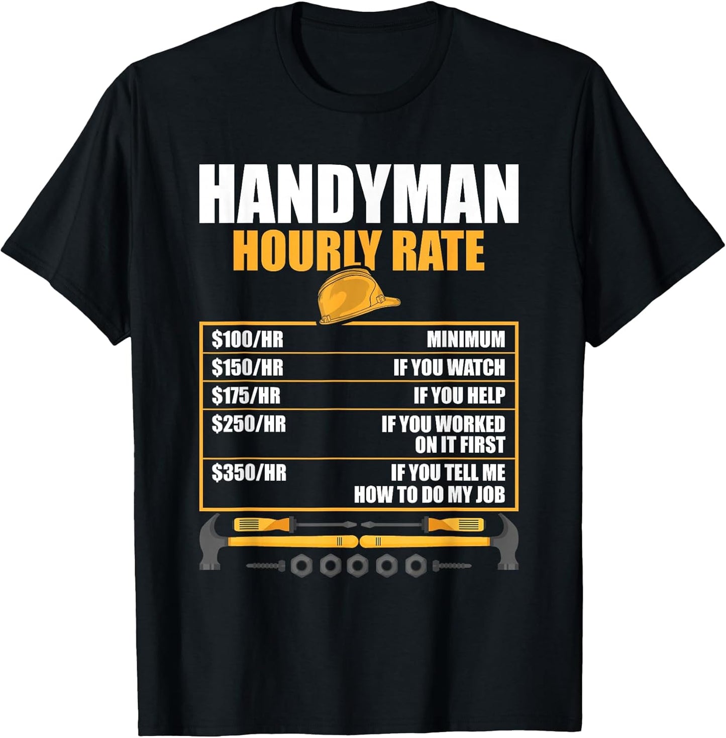 Handyman Hourly Rate T-Shirt