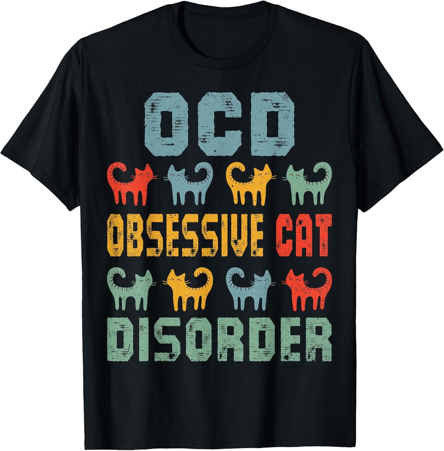 OCD Obsessive Cat Disorder Funny Cat Lover Gift T-Shirt Small
