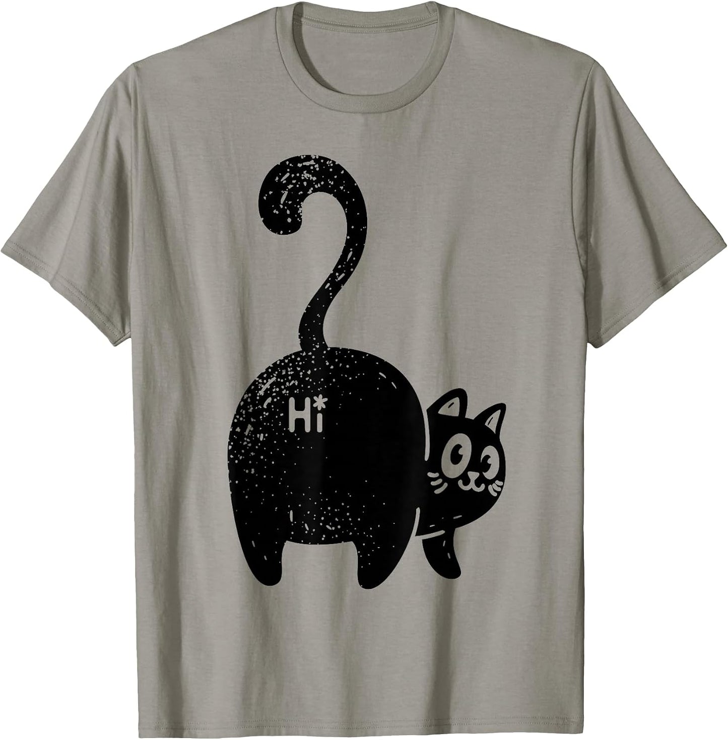 Hi Black Cat butt Funny shirts gift