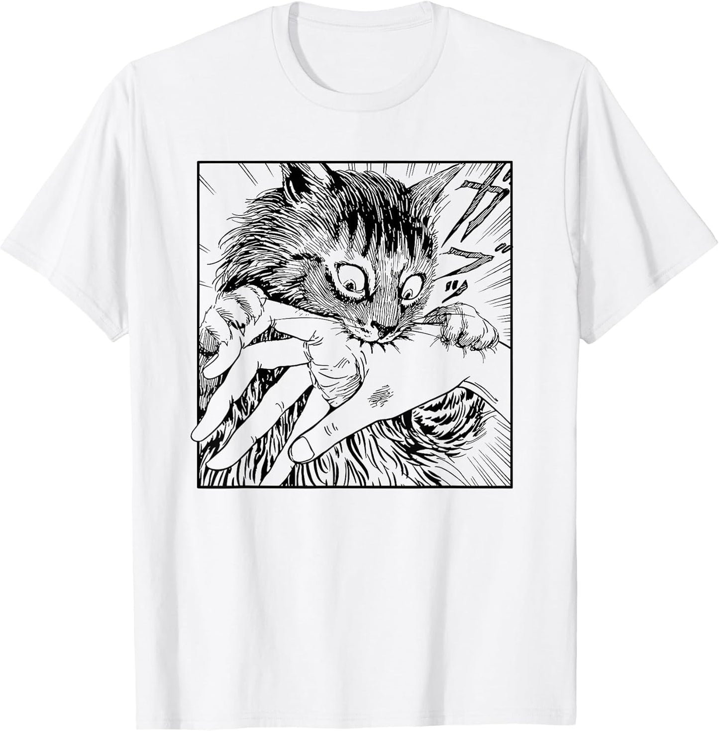 cat bite anime shirt