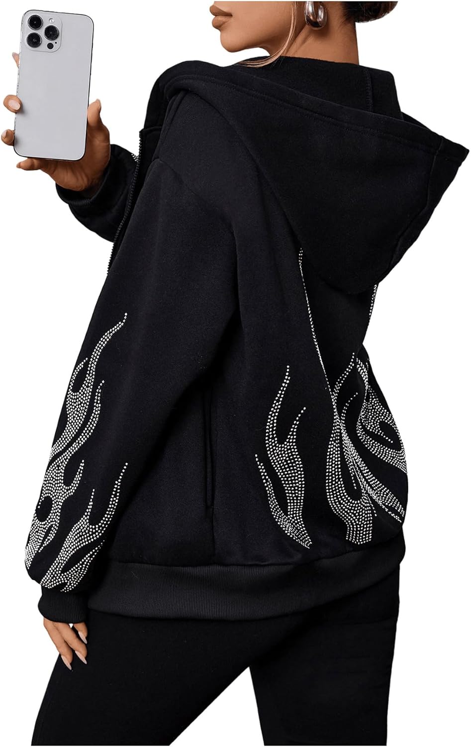 Womens Zip Up Hoodie Y2k Graphic Oversized Sweatshirt Long Sleeve Jackets Fall Outfits