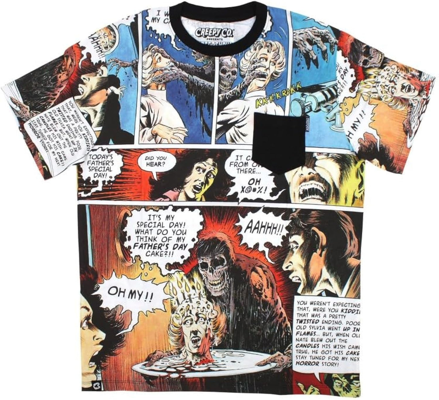 Creepshow Comic Pocket T-Shirt Tee All Over Artwork Print Unisex Horror