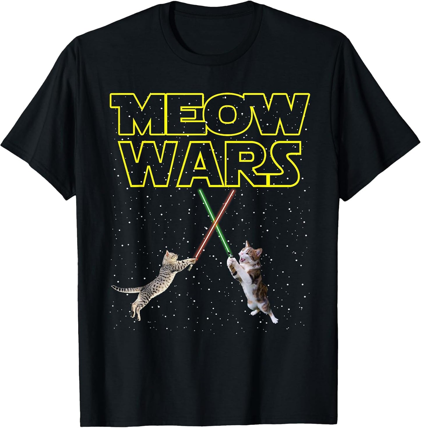 Meow Wars Cat Shirt Funny Gifts for Cats Lovers T-Shirts T-Shirt