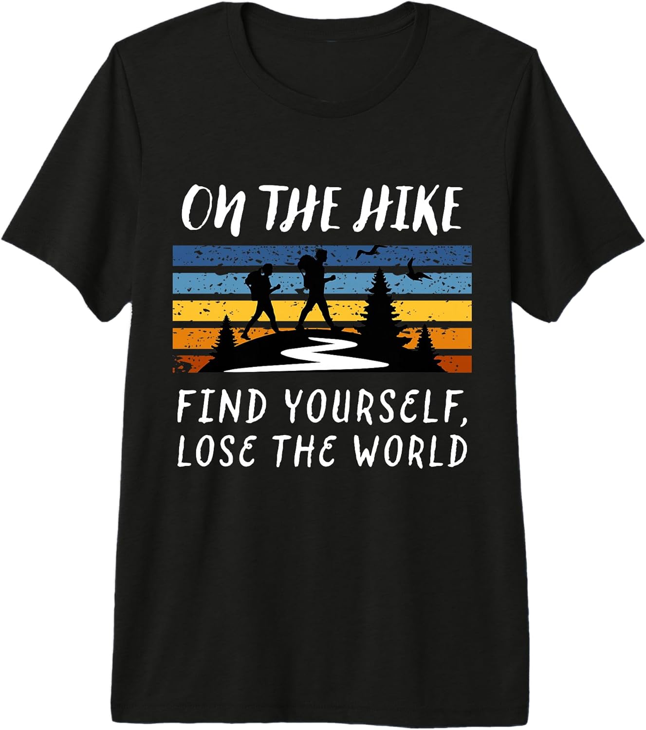 Retro Mountain Hiking Nature Forest Motivational