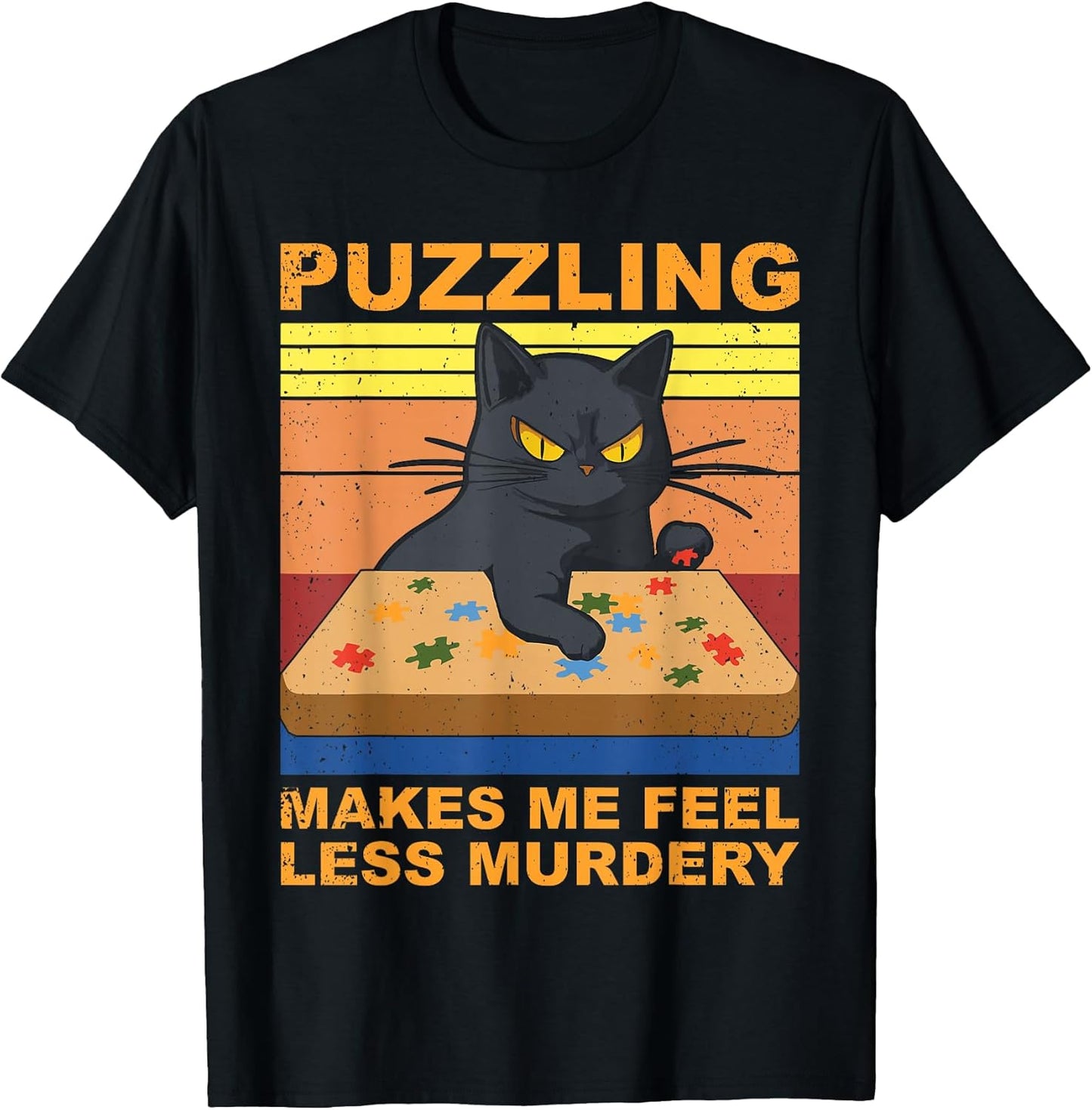 Jigsaw Puzzle cat Puzzler Funny Puzzle Lover T-Shirt