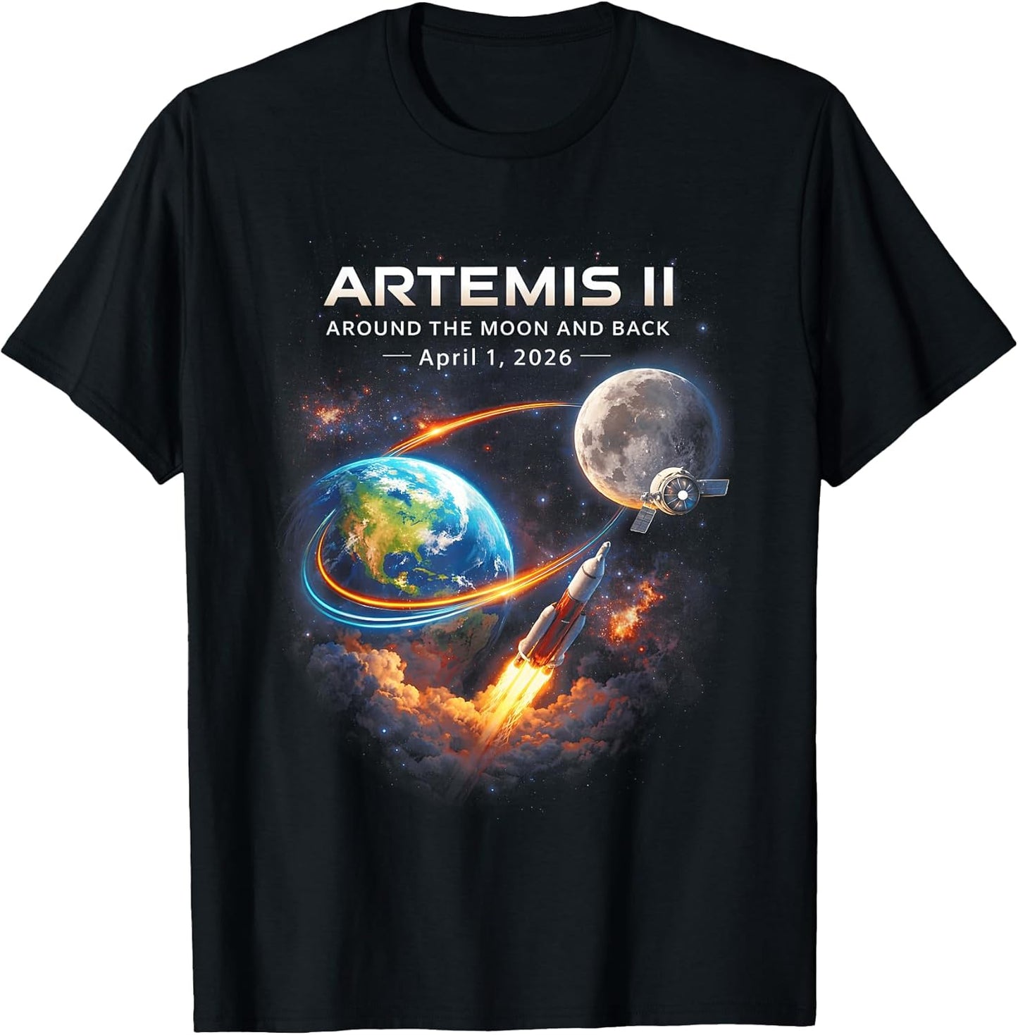 Artemis II Rocket Space Launch Back to The Moon Mission 2026 T-Shirt