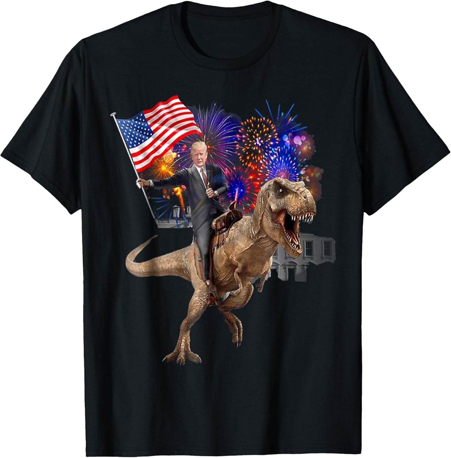 Trump Riding a Dinosaur by Redando