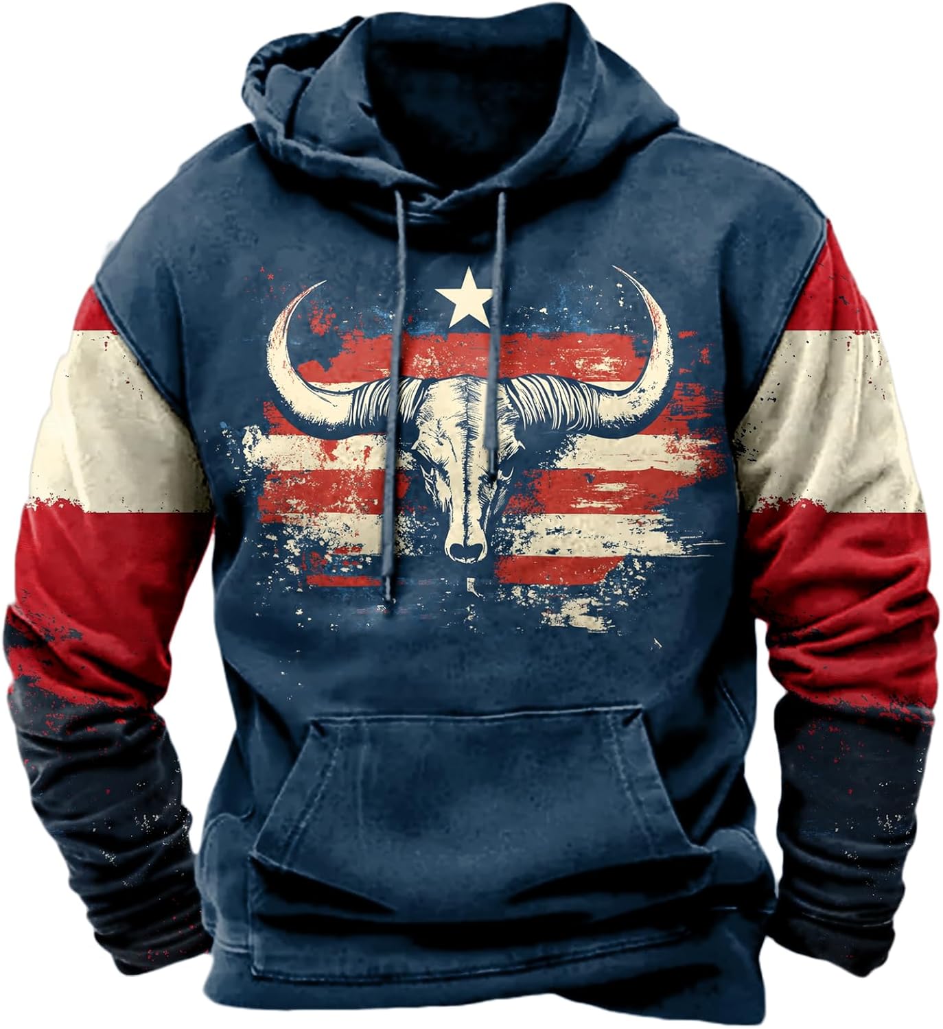 Oversized Grahpic Hoodie for Men Pullover Hooded Sweatshirt Comfy Long Sleeve Lightweight Casual Sweater