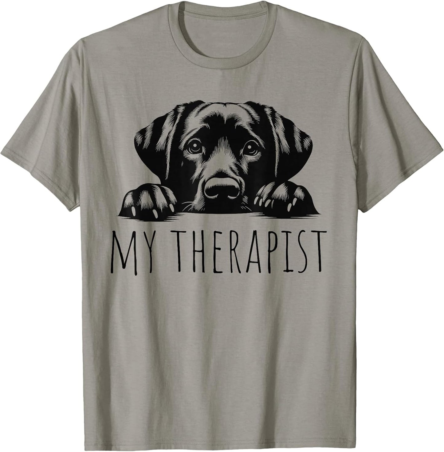Unisex-Adult Dog Lovers All Ages Grey Cartoon Modern Classic Fit Round Collar Short Sleeve T-Shirt