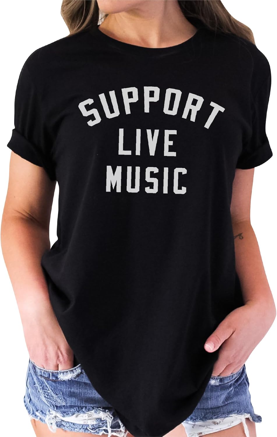 Support Live Music Shirt Support Local Music Concert Festival Local Bands T-Shirt Casual Women Shirts