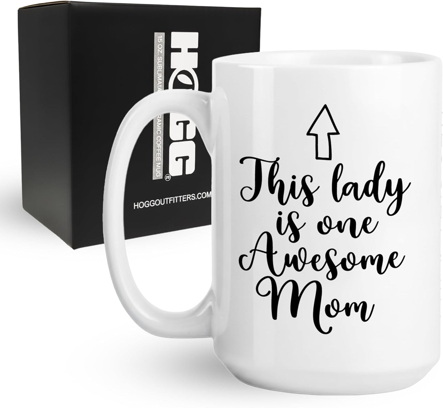 Hogg Awesome Mom Mug, 15 oz Ceramic Cute Coffee Cup, Awesome Mom Gifts, Mothers Day Coffee Mug, Funny Mothers Day Gifts