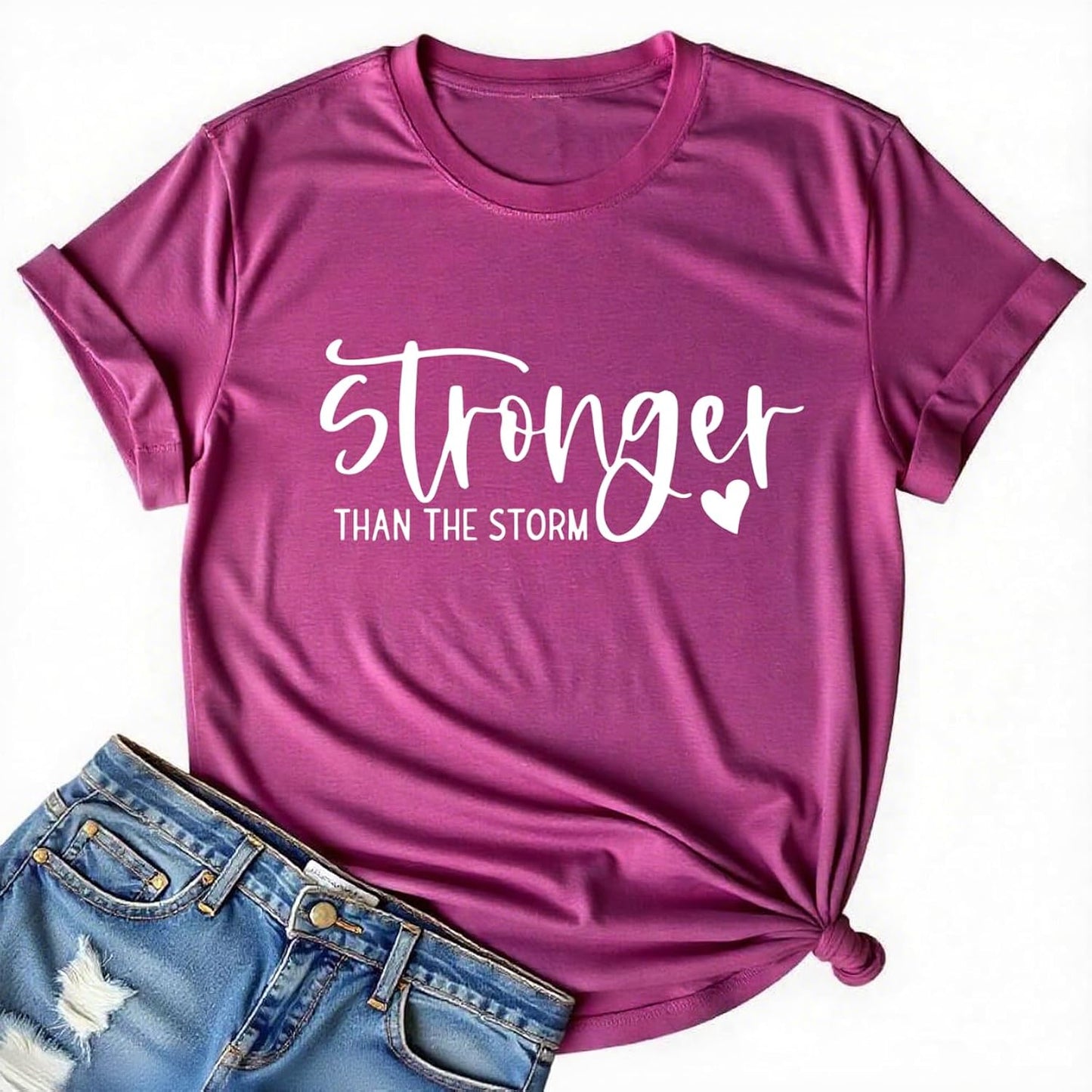 Funny Saying Shirt for Women Inspirational Graphic Short Sleeve Crewneck Motivational T-Shirt for Casual Daily Wear