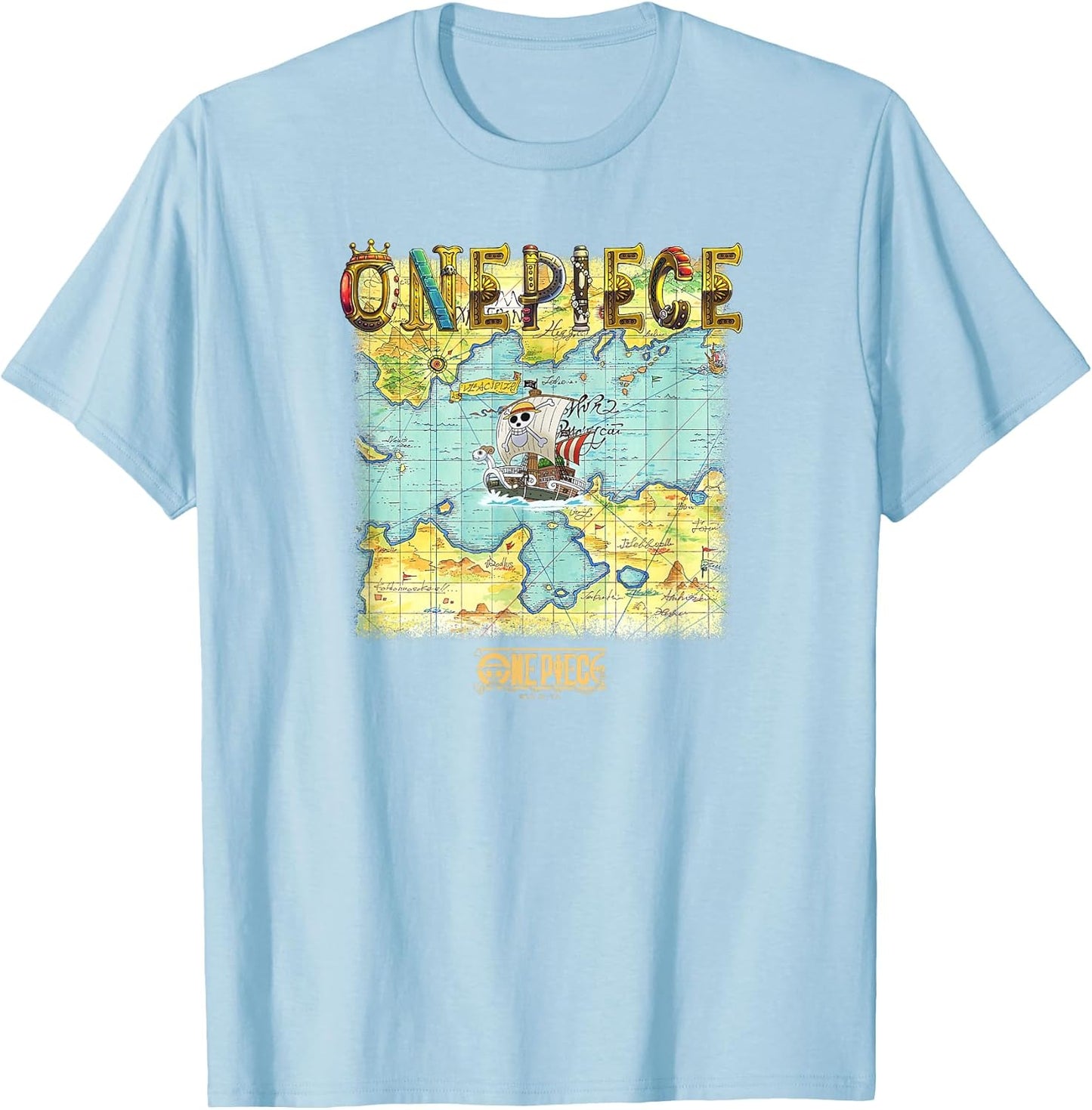Anime Open Seas Pirate Map Photo T-Shirt
