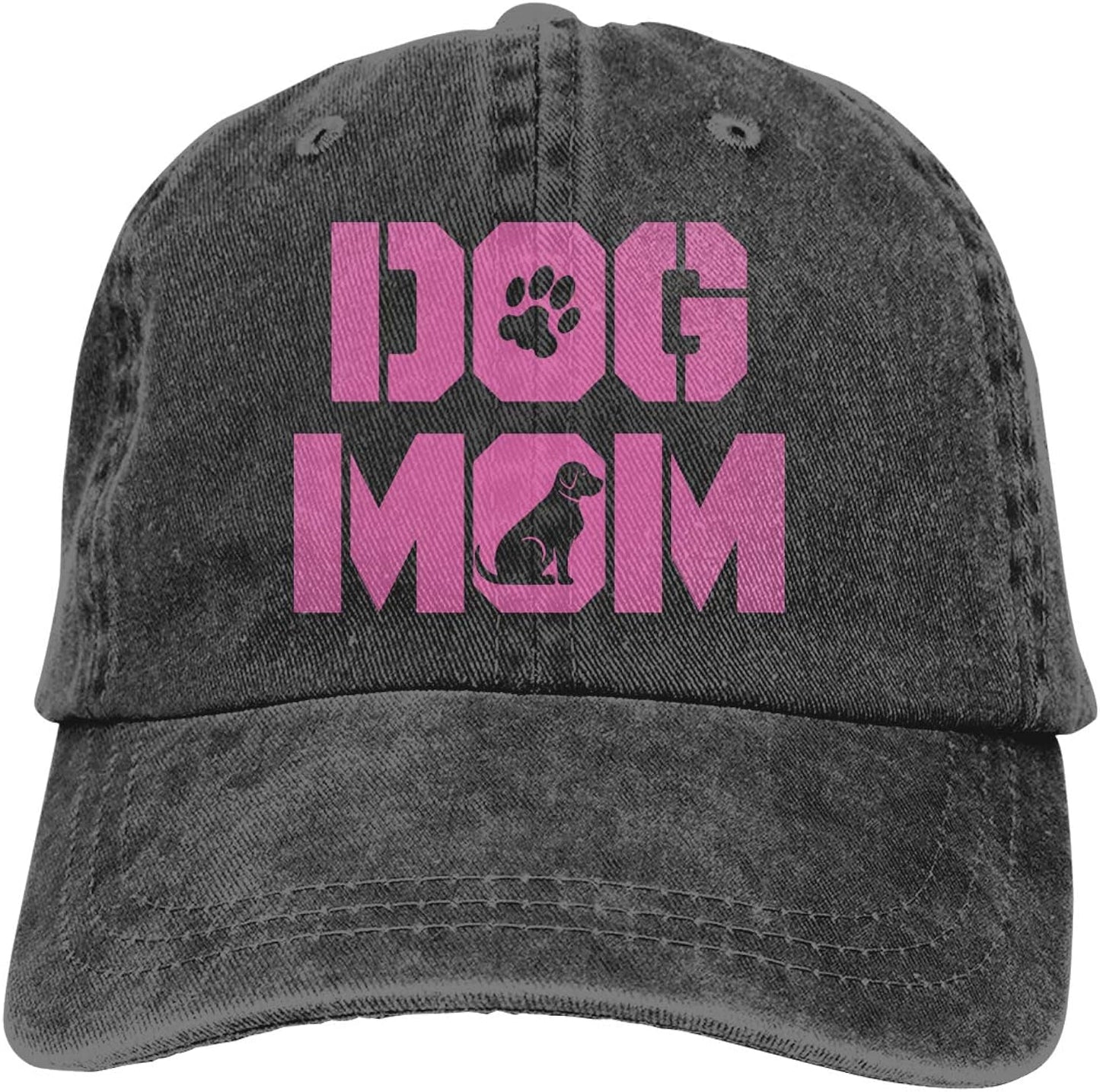 Unisex Dog Mom Vintage Jeans Adjustable Baseball Cap Cotton Denim Dad Hat