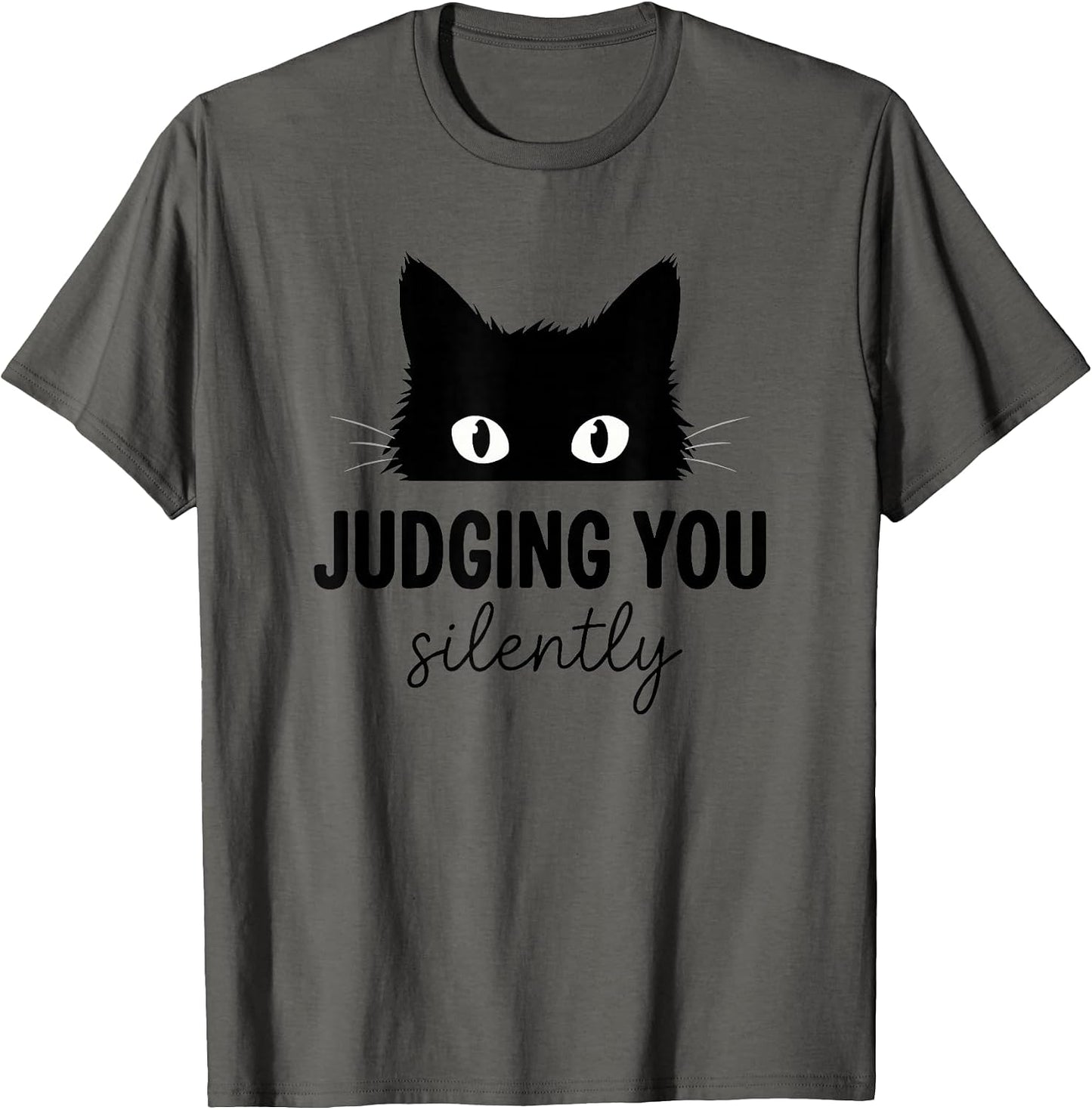 Judging You Silently Funny Black Cat Staring Meme T-Shirt