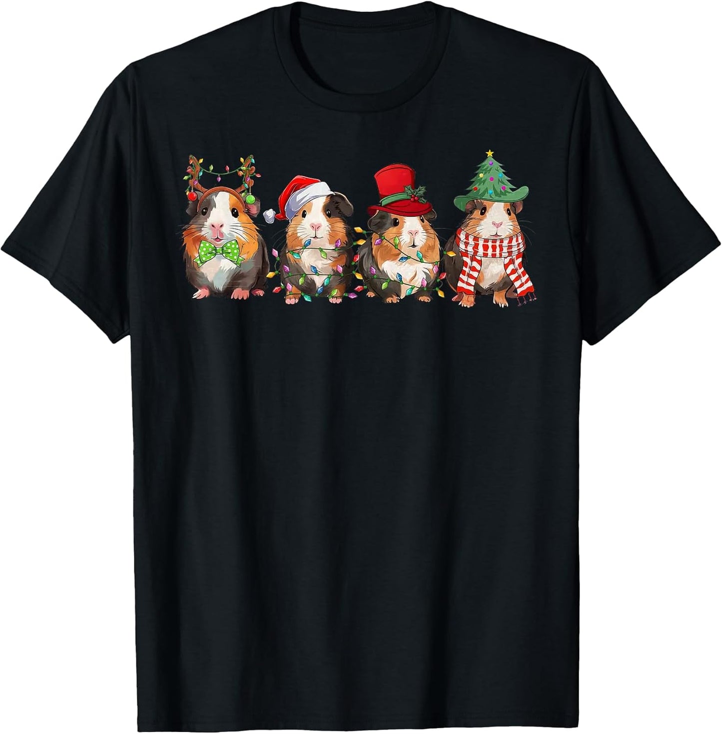 Funny Guinea Pig Christmas Tree Lights Pajama
