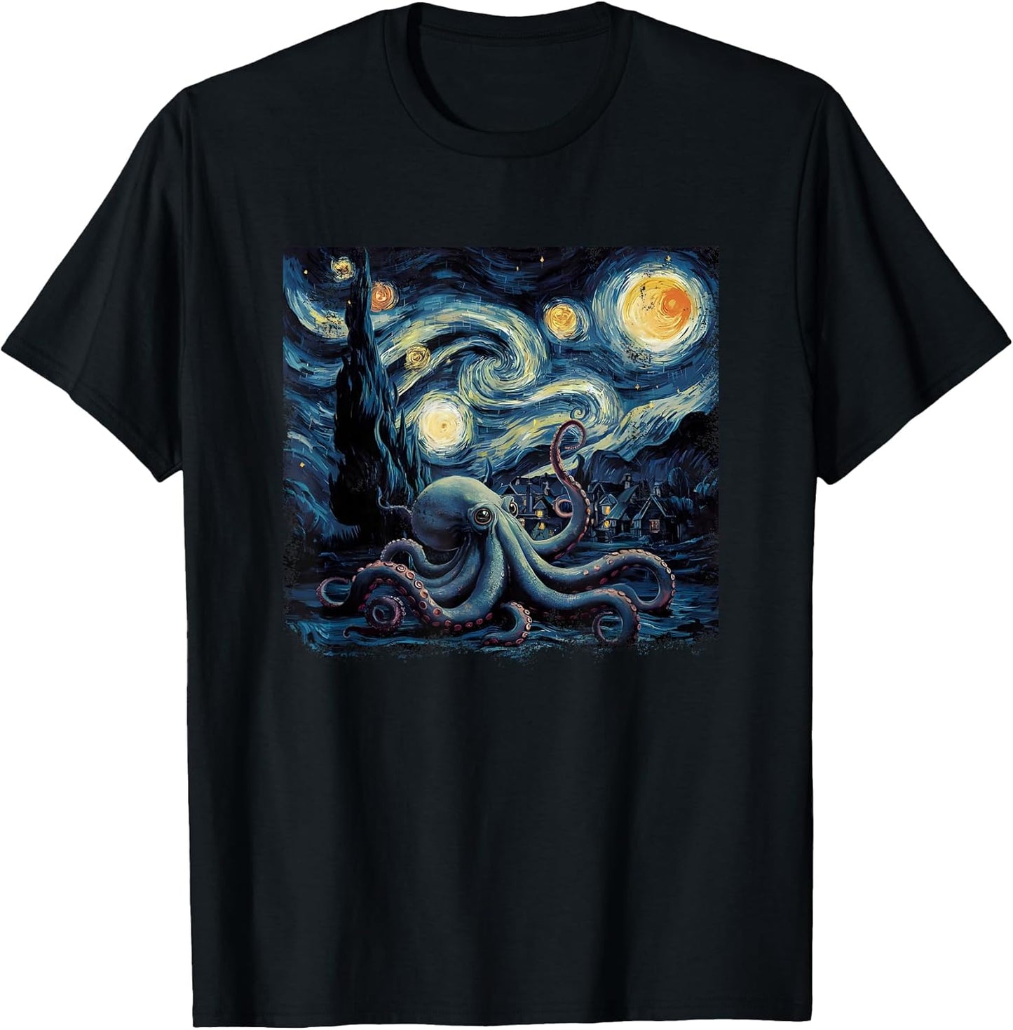 Starry Night Octopus Kraken Lovers Animal Van Gogh