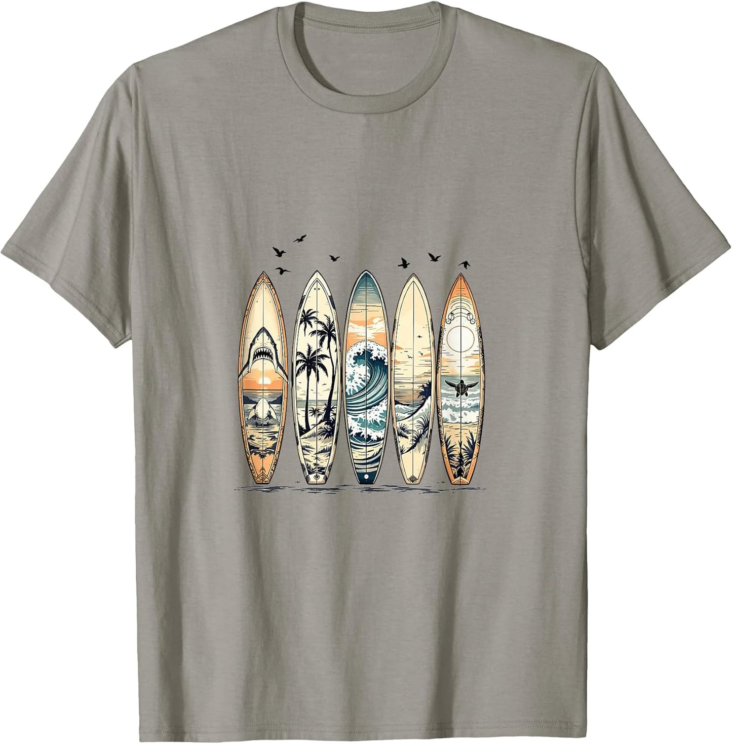 Surfboards Tropische Wellen Sonnenuntergang Palmen