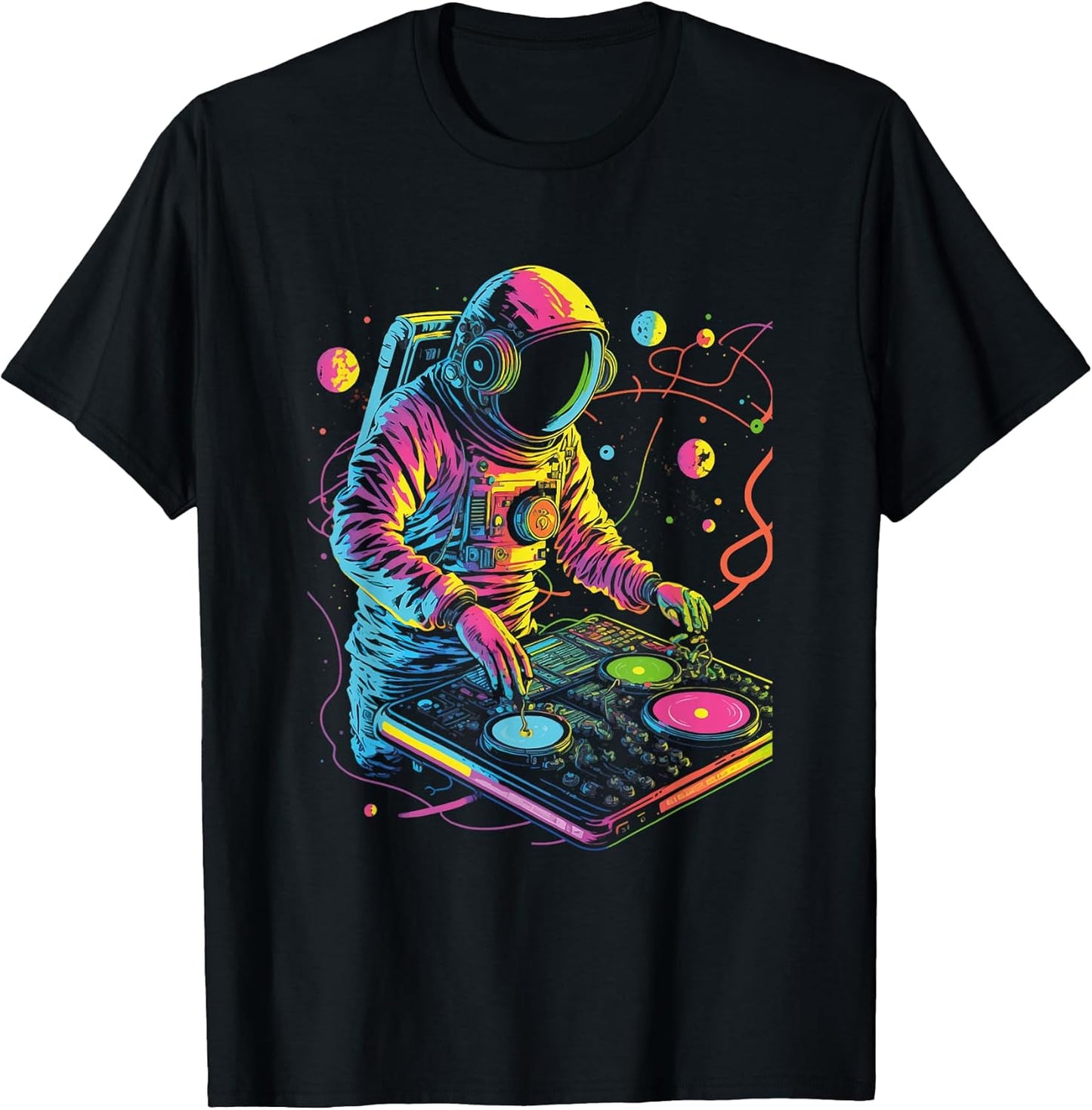 DJ Astronaut Planets Spaceman Space Graphic Tee