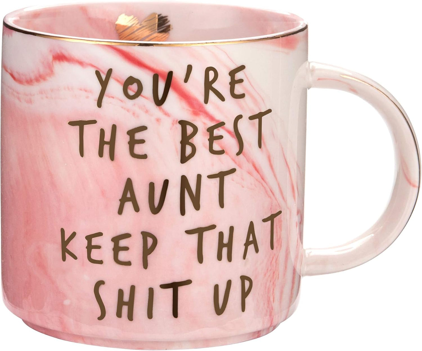 Hendson Aunt Gifts from Niece, Nephew - You're The Best Aunt Keep That S Up - Funny Present for Auntie - BAE Best Auntie Ever Gifts for Birthday - Great Favorite Aunty Mug, Ceramic Coffee Cup