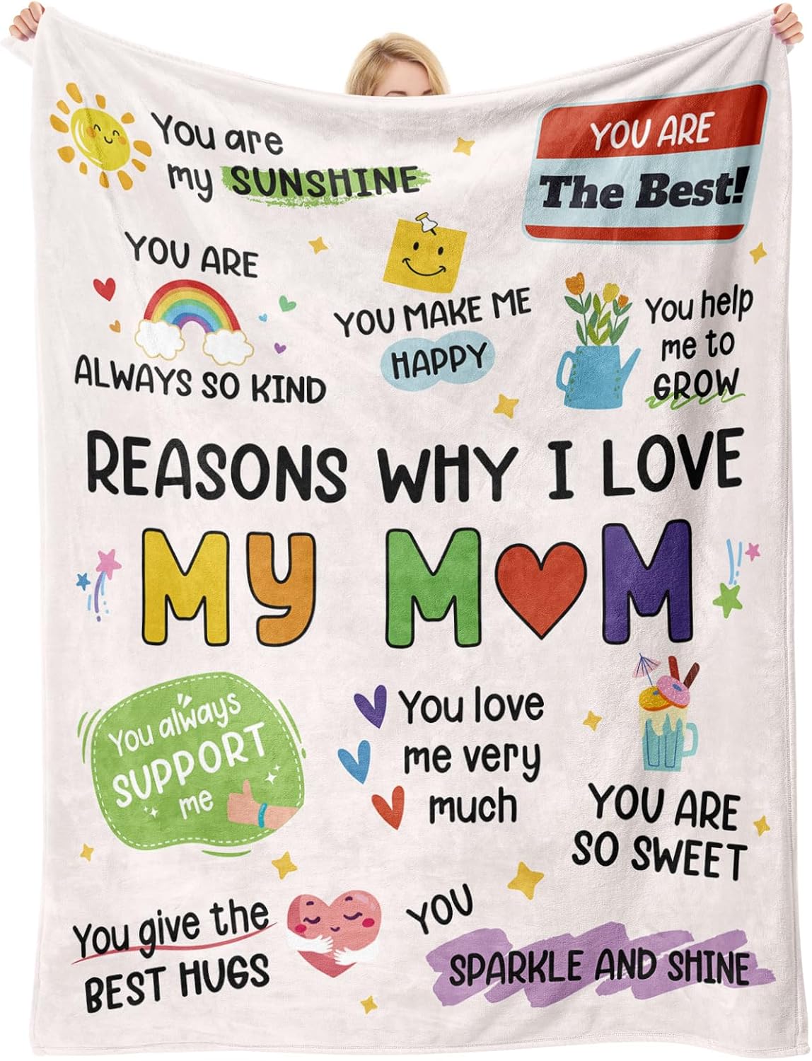 Mothers Day for Mom, Unique Birthday Gifts for Mother - Flannel Throw Blanket 60"x50"- Christmas Valentines Gift for Moms, Best Mom Ever Blanket to Mama from Daughter Son