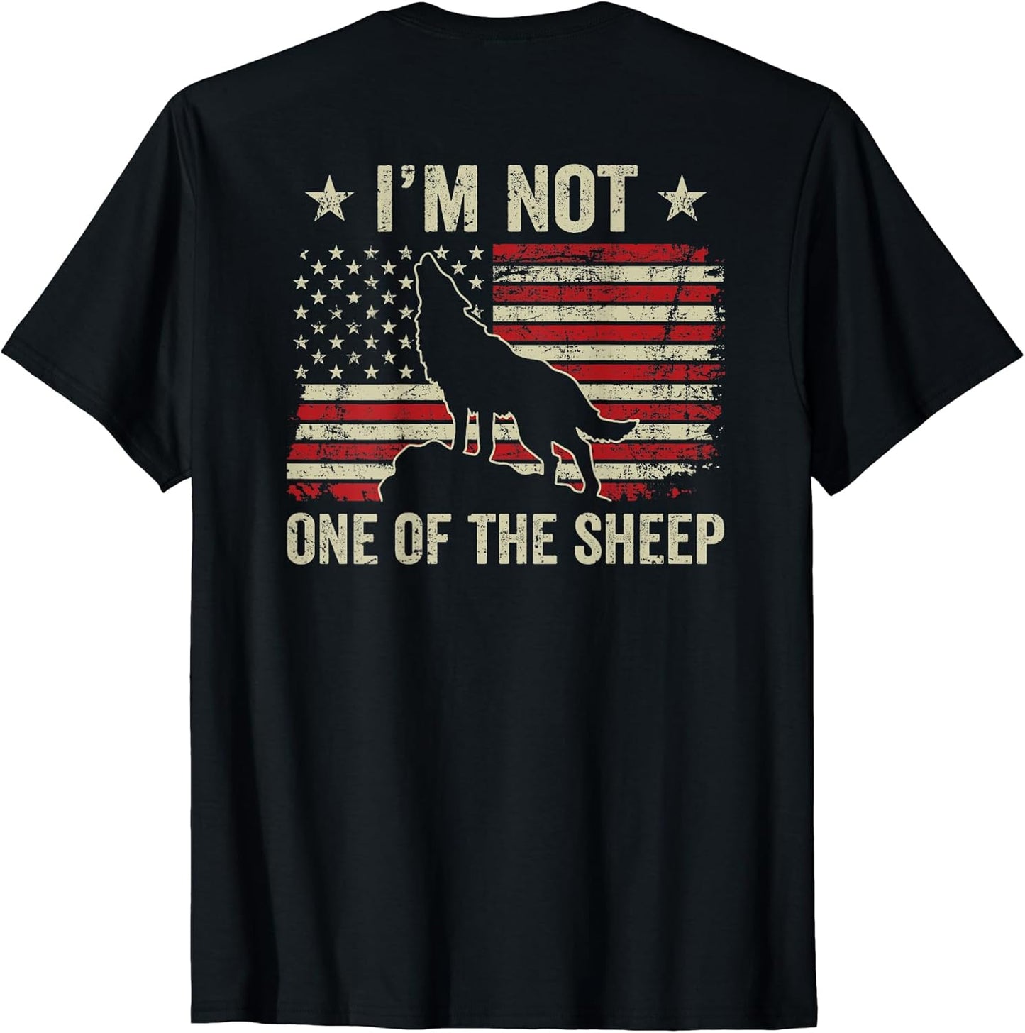 I'm Not One Of The Sheep Wolf USA Flag