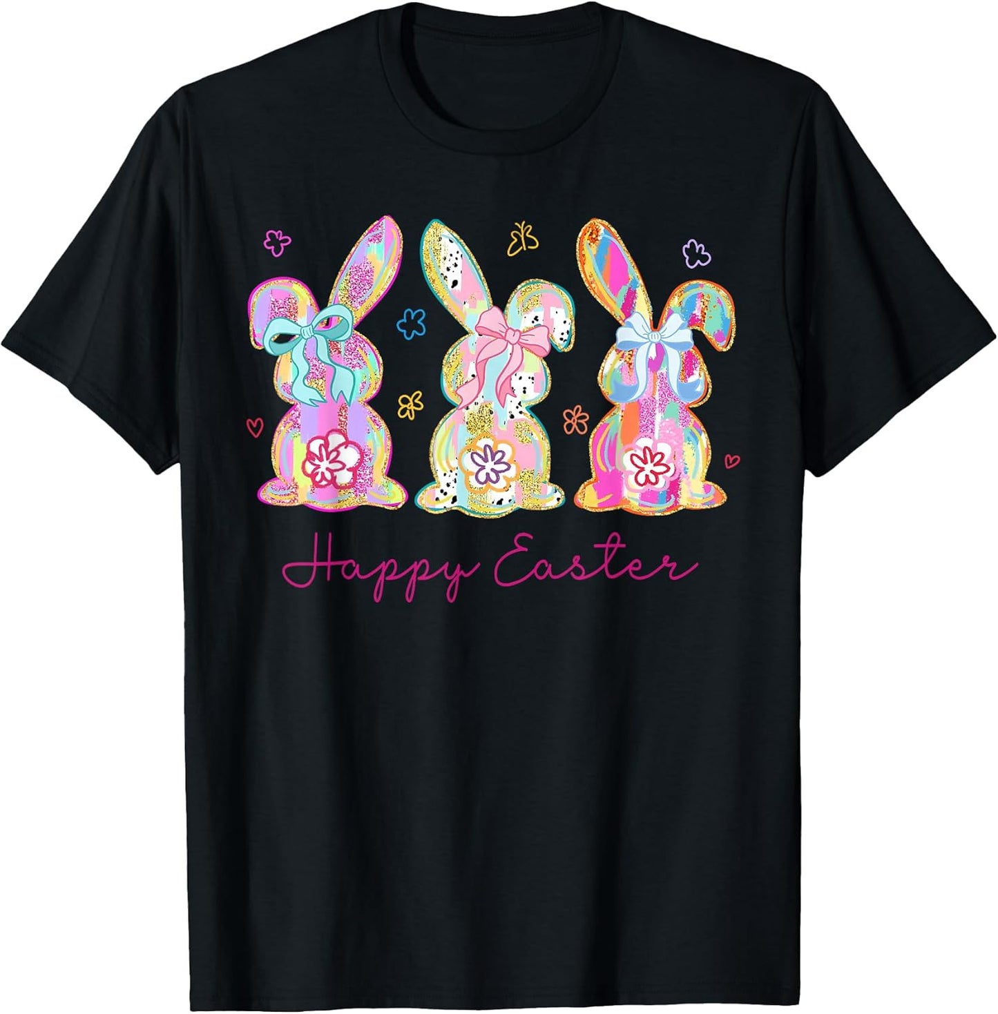 Funny Bunny Three Rabbits Eggs Happy Easter Trendy