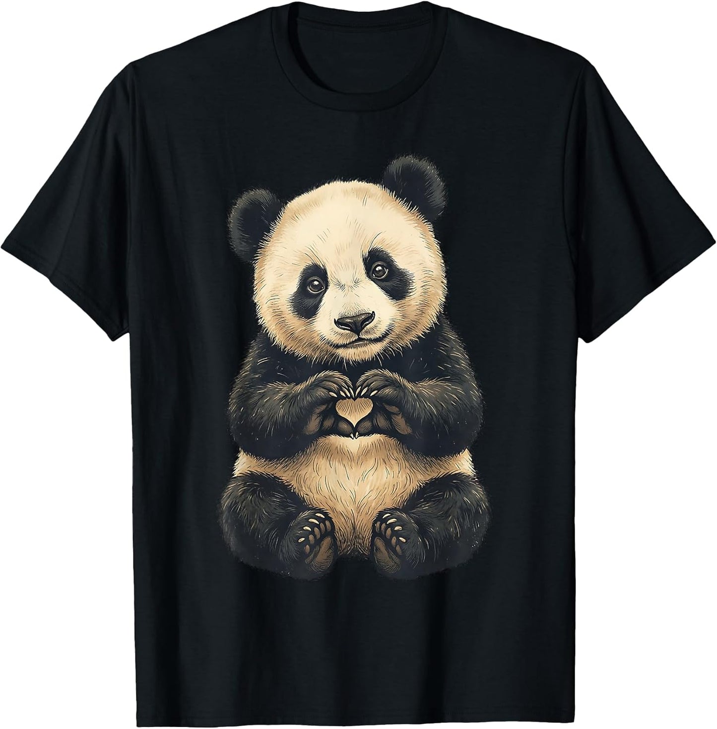 Panda With Heart Symbol Apparel